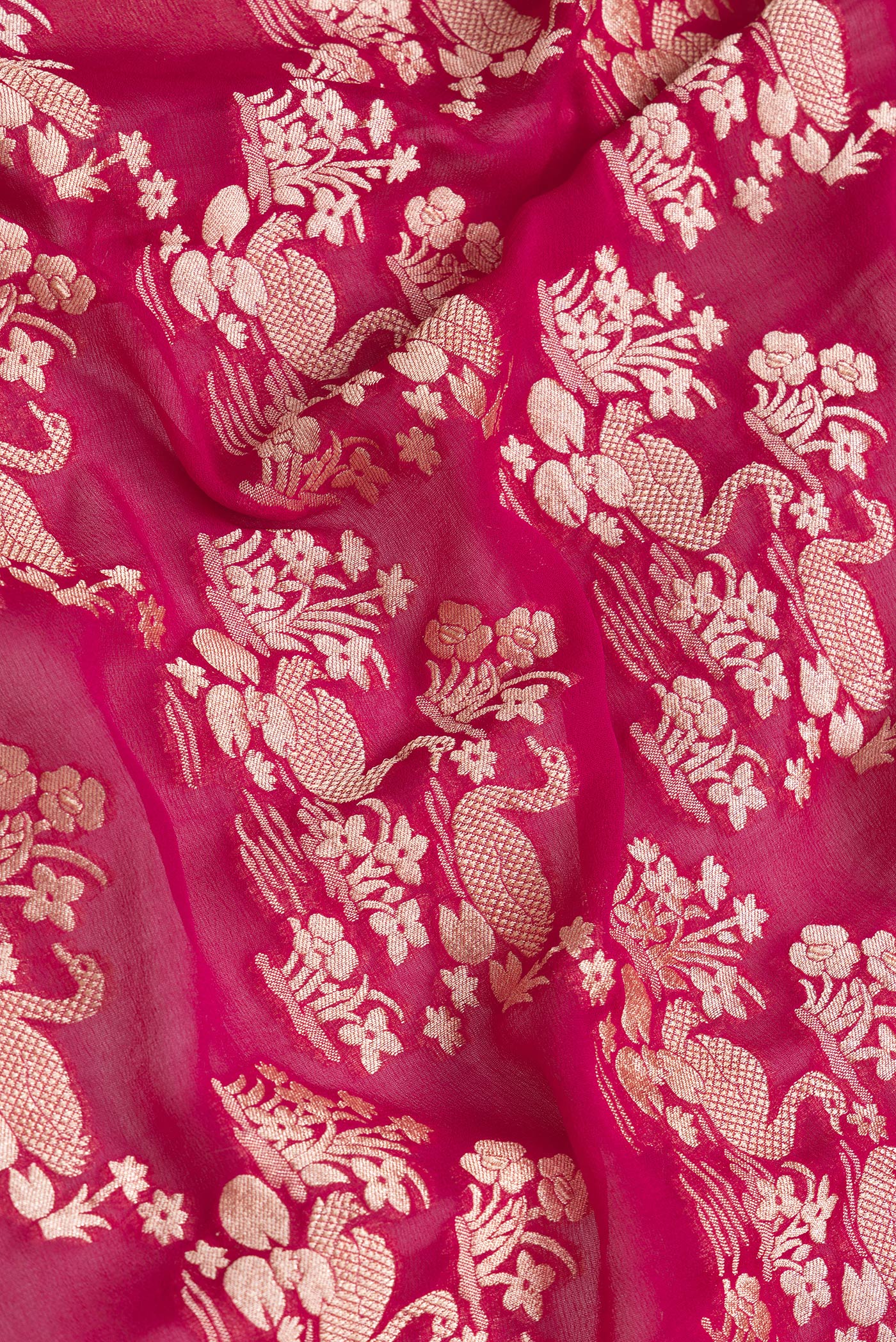 Pink Banarasi Georgette Saree - Image 2