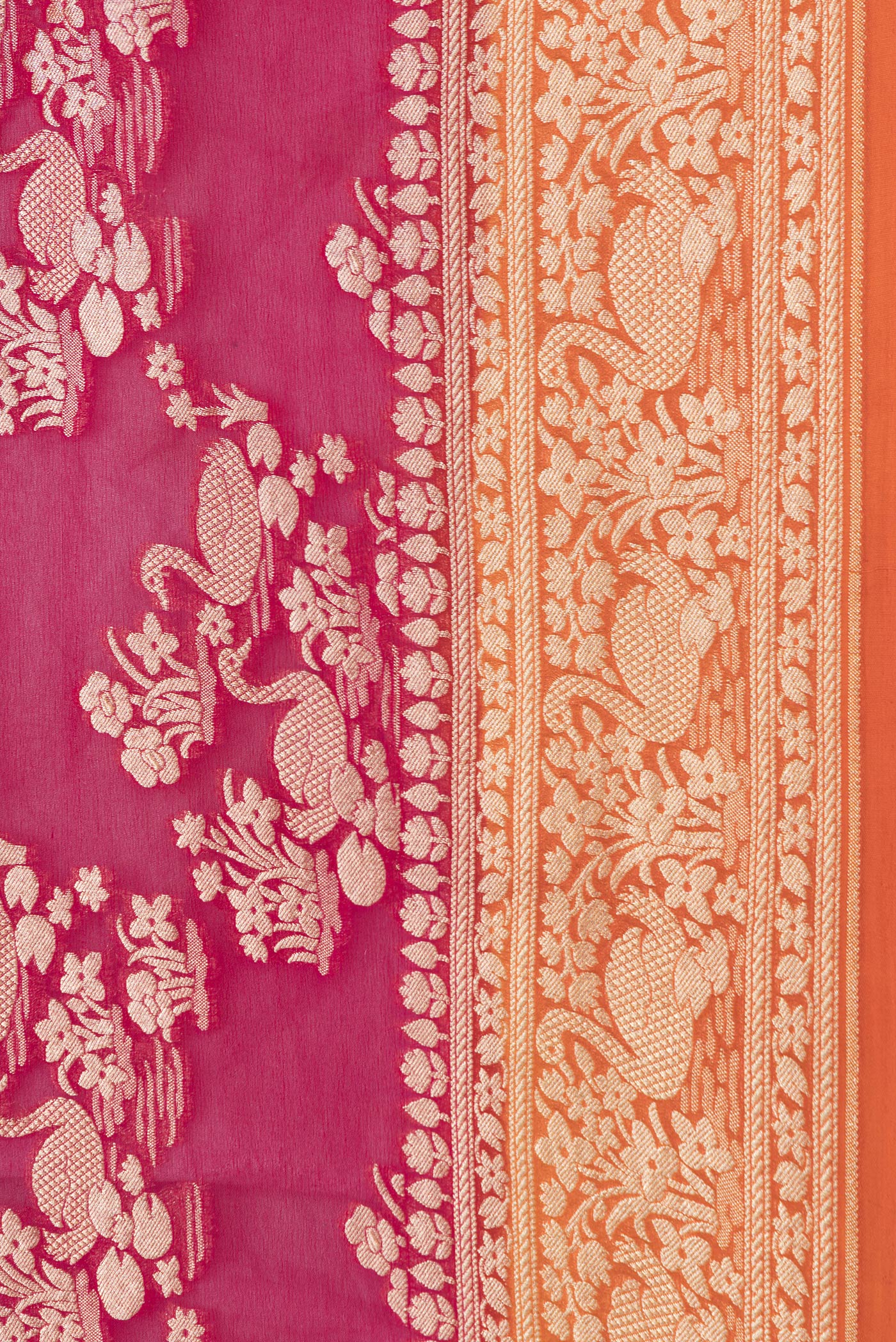 Pink Banarasi Georgette Saree - Image 3