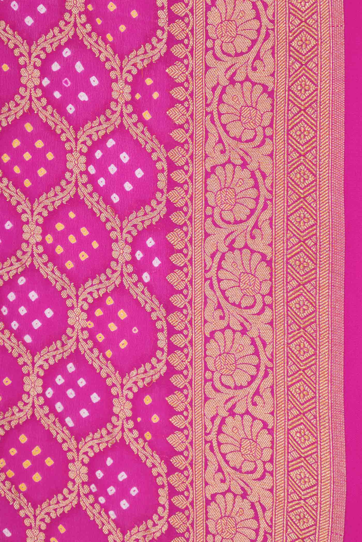 Pink Dual Tone Banarasi Georgette Saree - Image 3