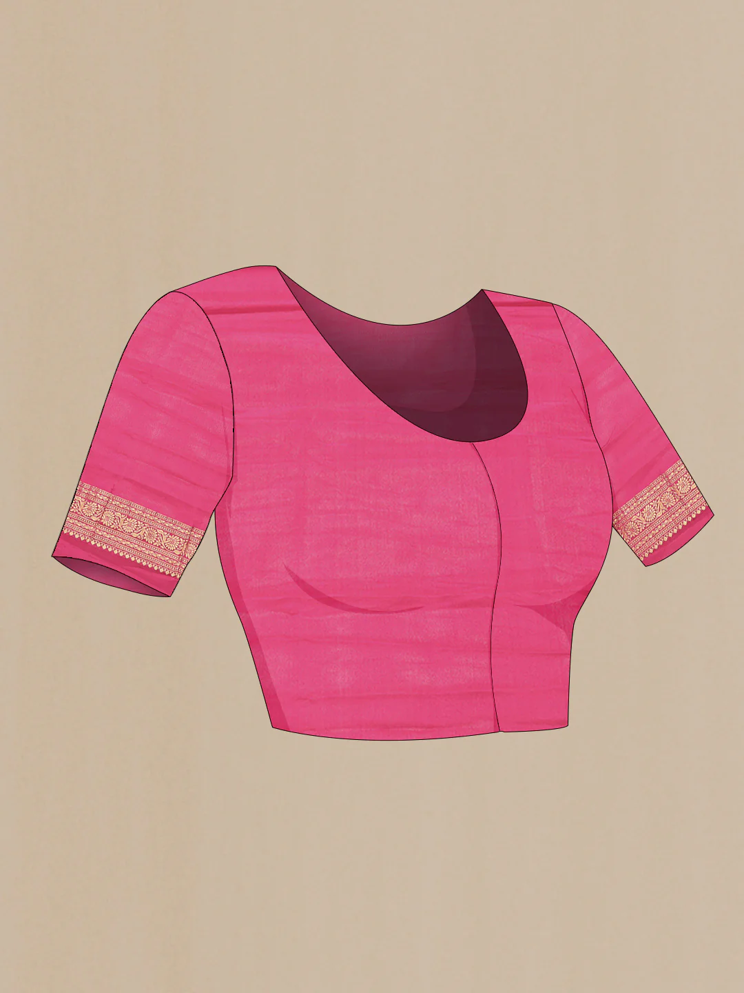 Pink Mysore Crepe Saree - Image 5