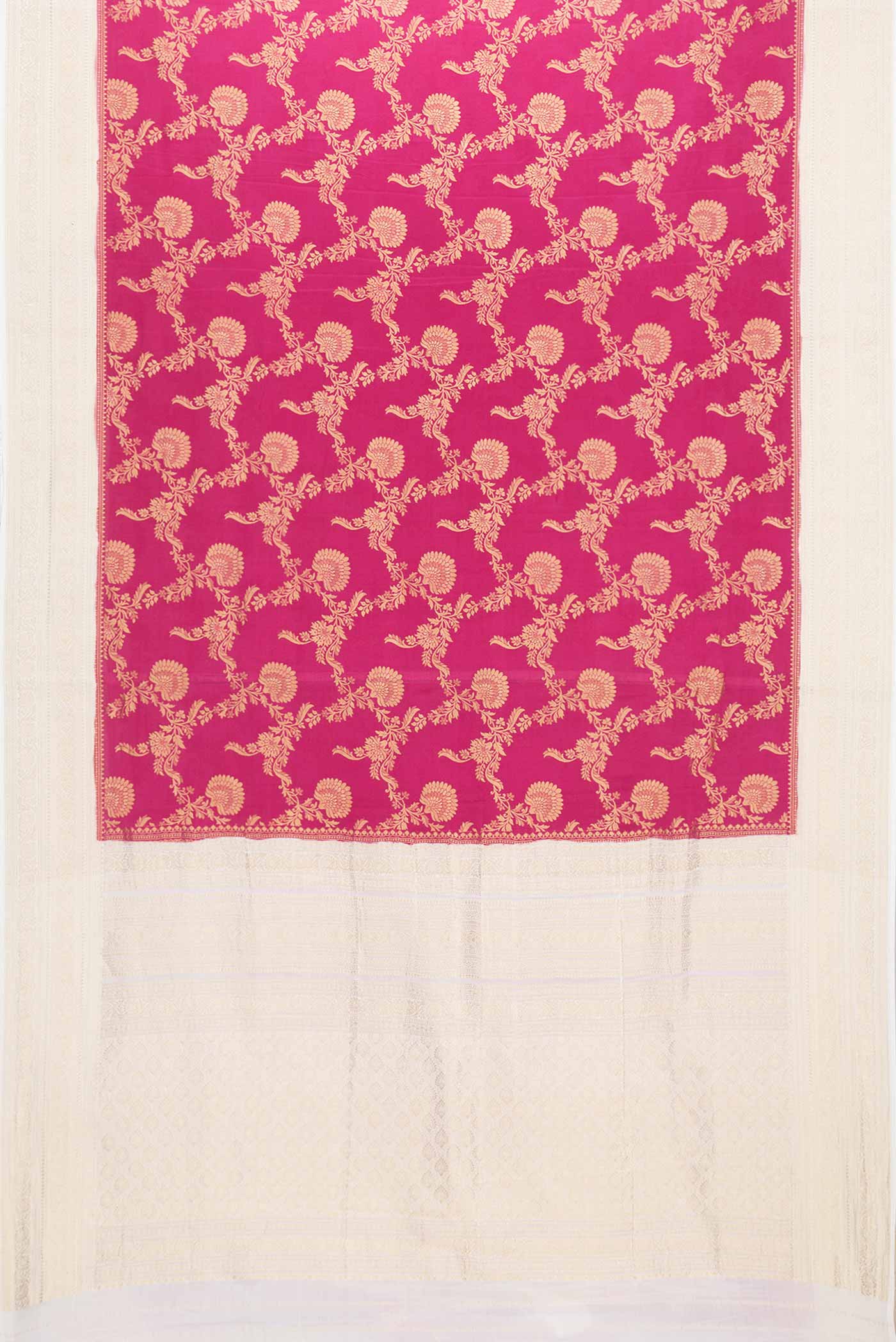 Pink Mysore Crepe Saree - Image 6