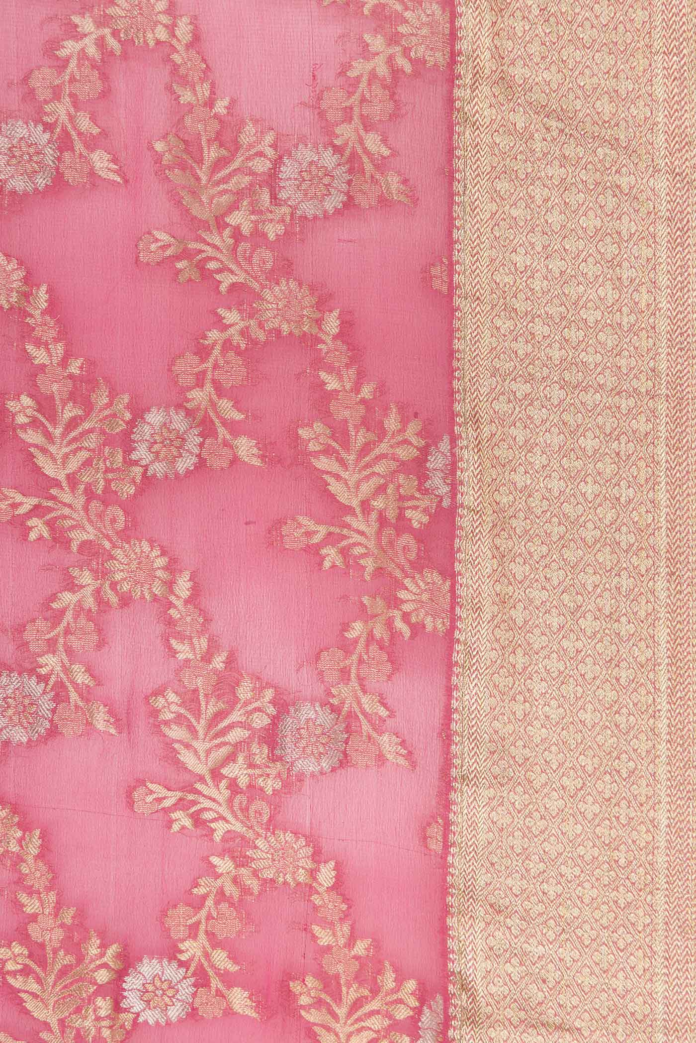 Pink Mysore Georgette Saree - Image 3
