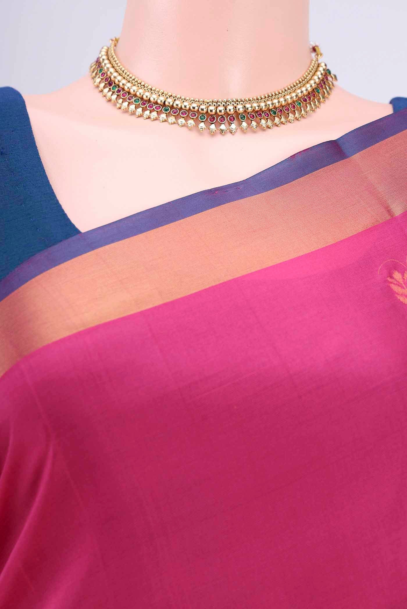 Pink Uppada Silk Saree - Image 2