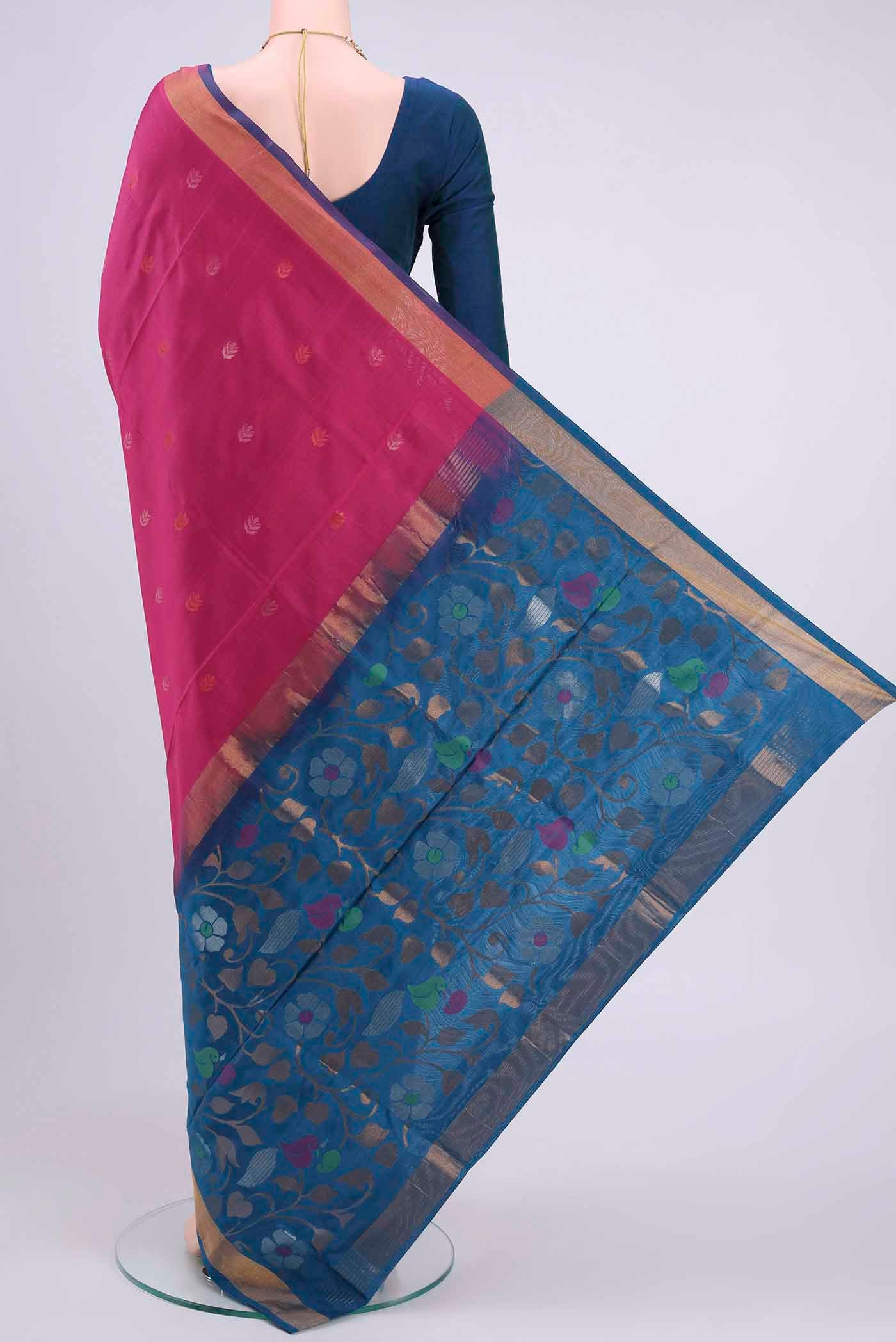 Pink Uppada Silk Saree - Image 3
