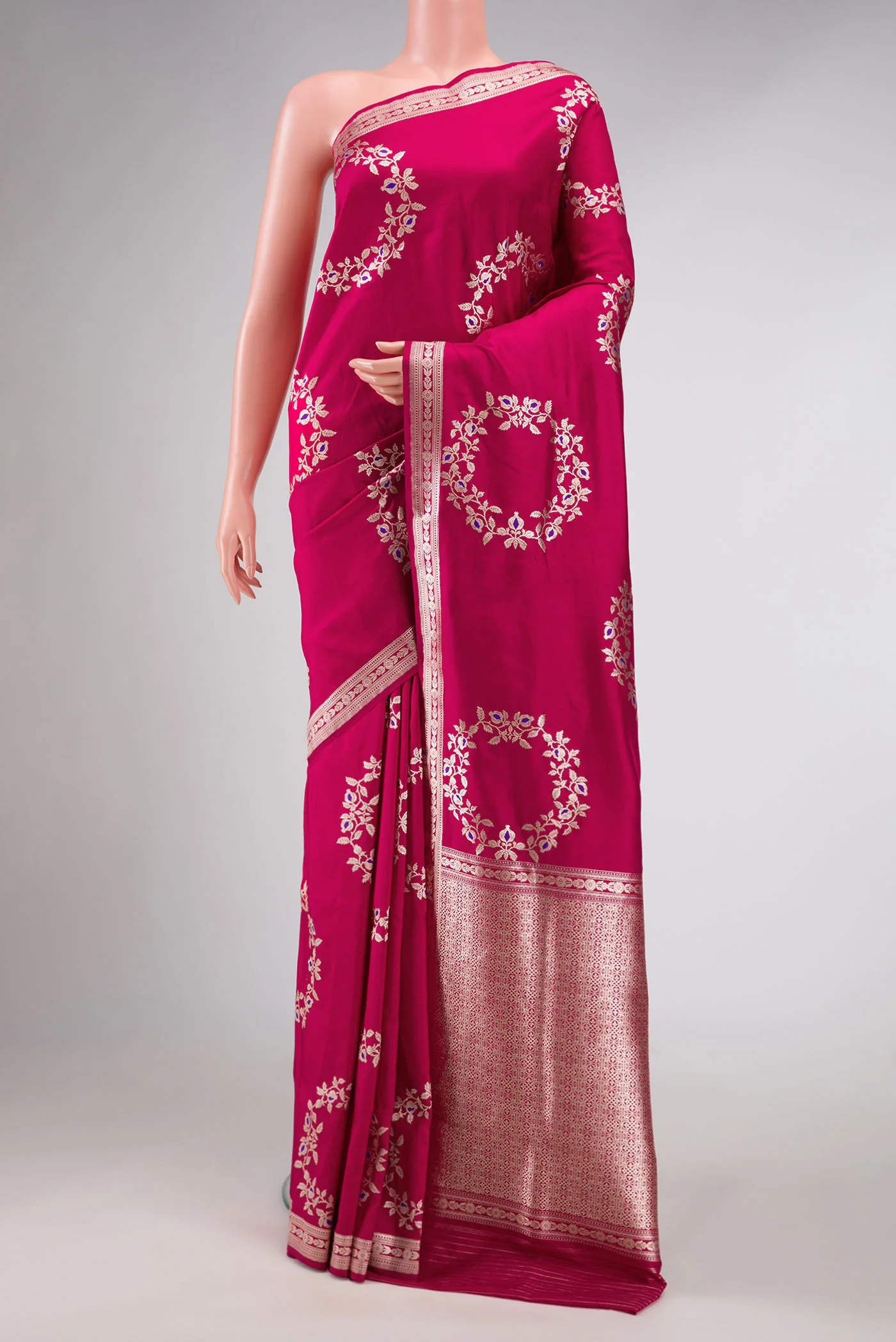 Pink Dual Tone Banarasi Silk Saree