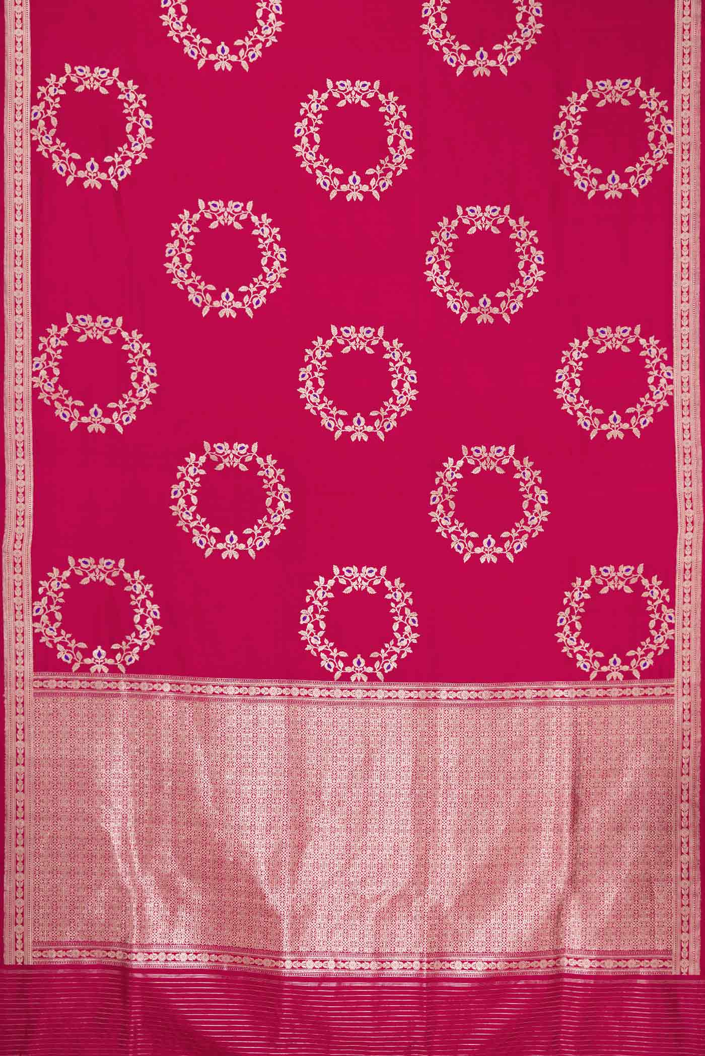 Pink Dual Tone Banarasi Silk Saree - Image 6