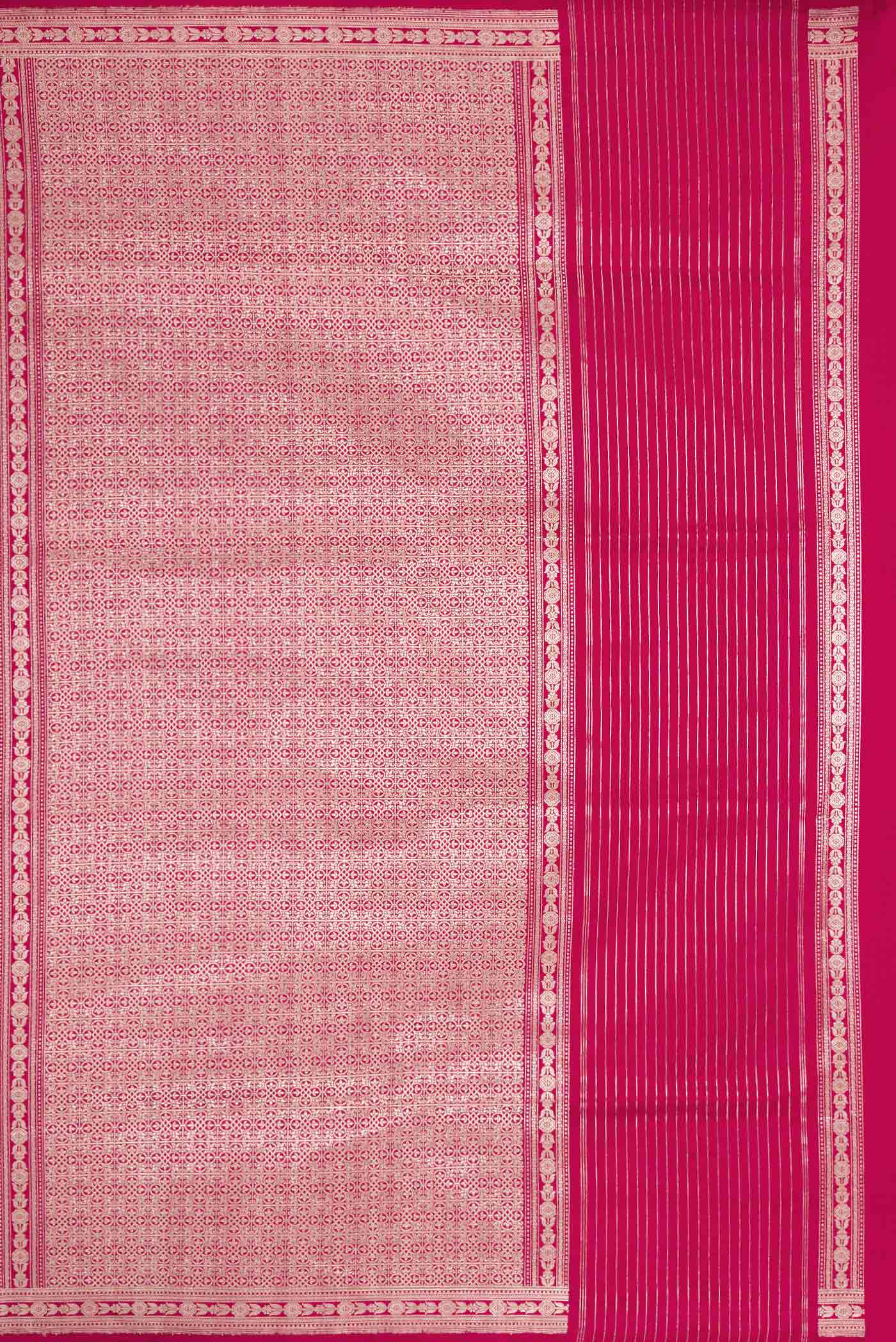 Pink Dual Tone Banarasi Silk Saree - Image 7