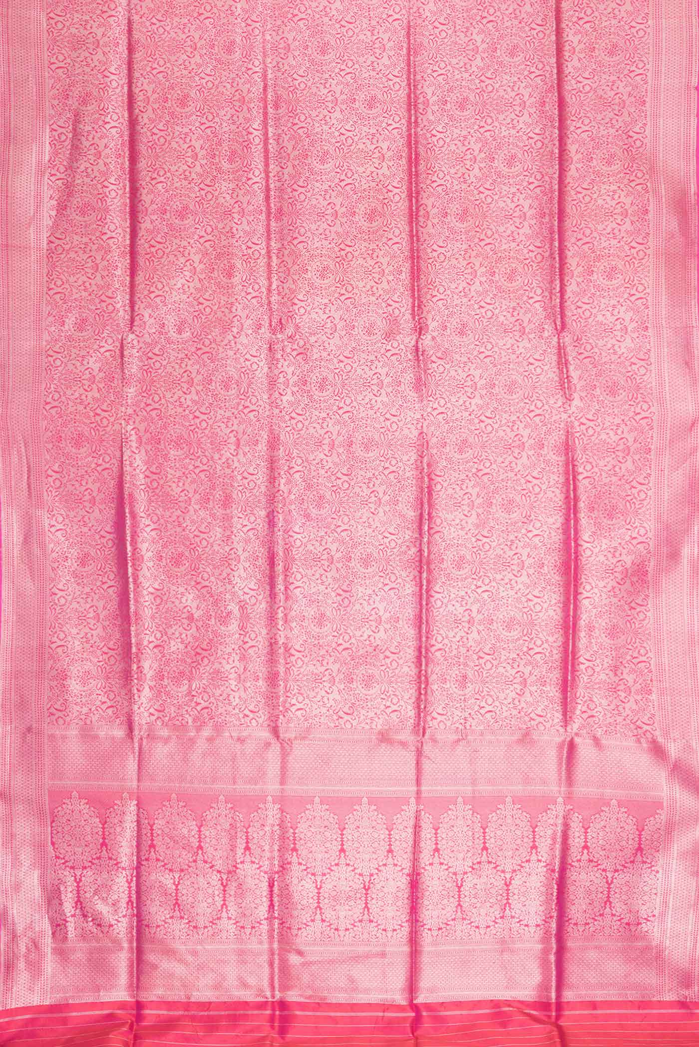 Pink Dual Tone Banarasi Silk Saree - Image 6