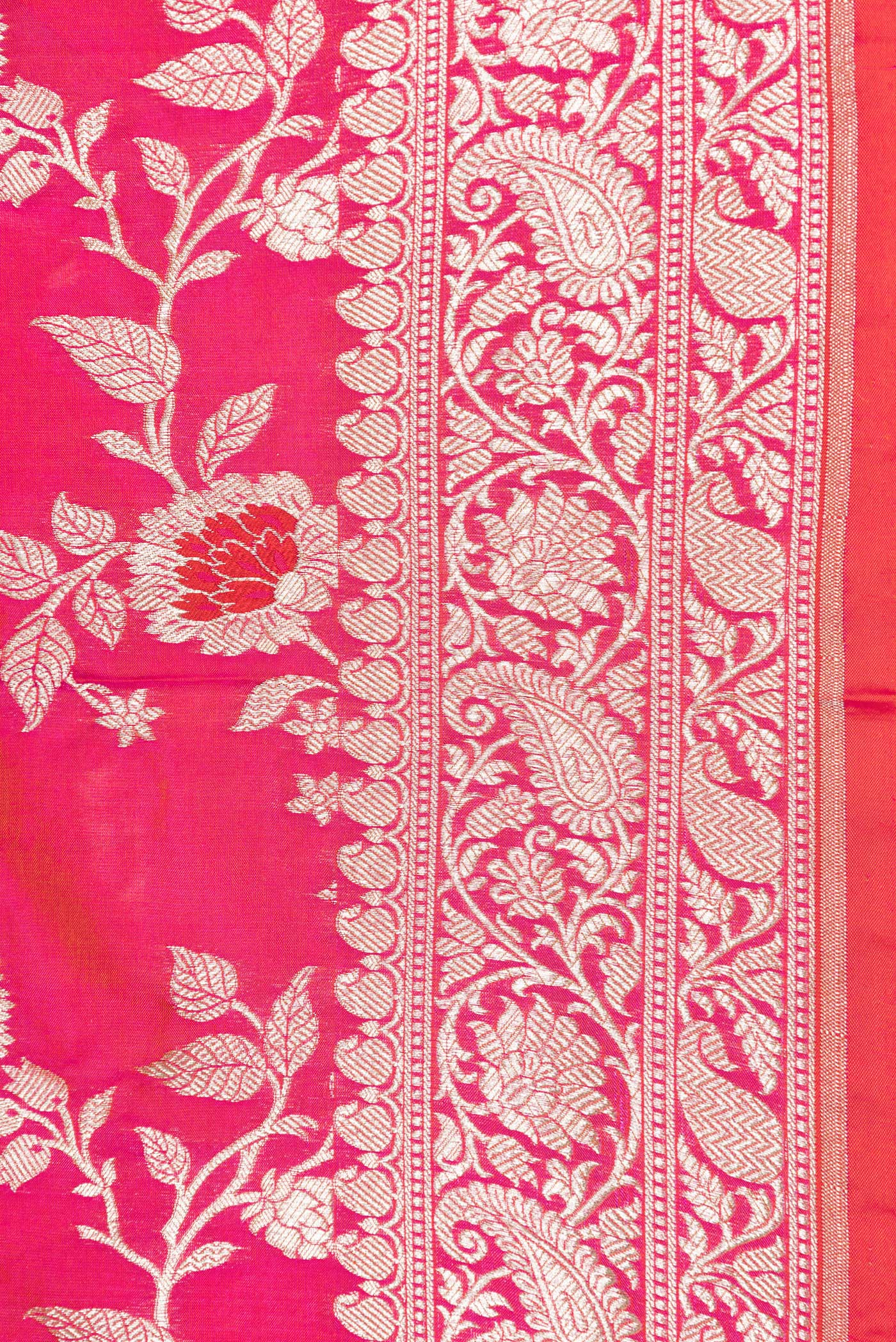Pink Dual Tone Banarasi Silk Saree - Image 3