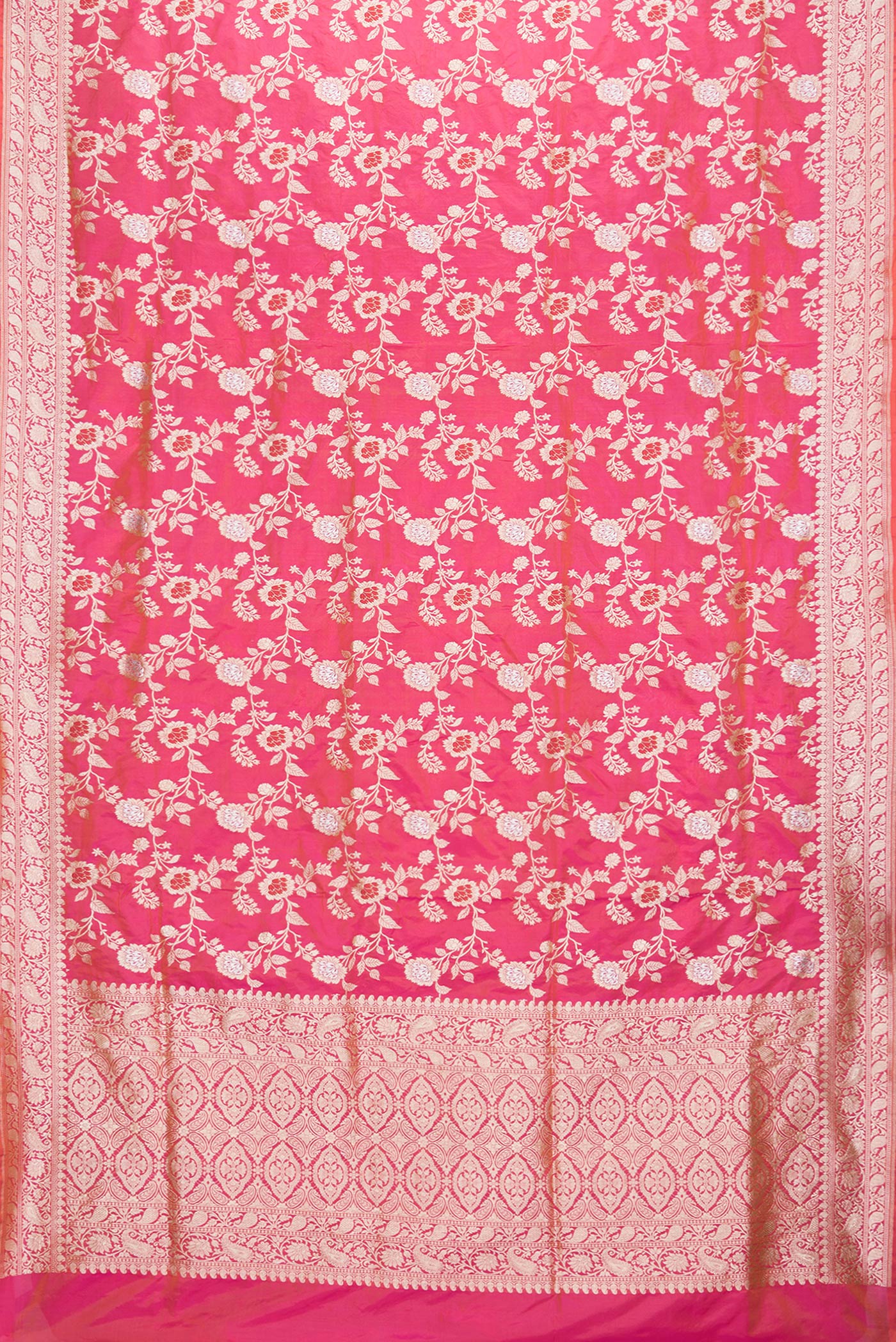 Pink Dual Tone Banarasi Silk Saree - Image 6