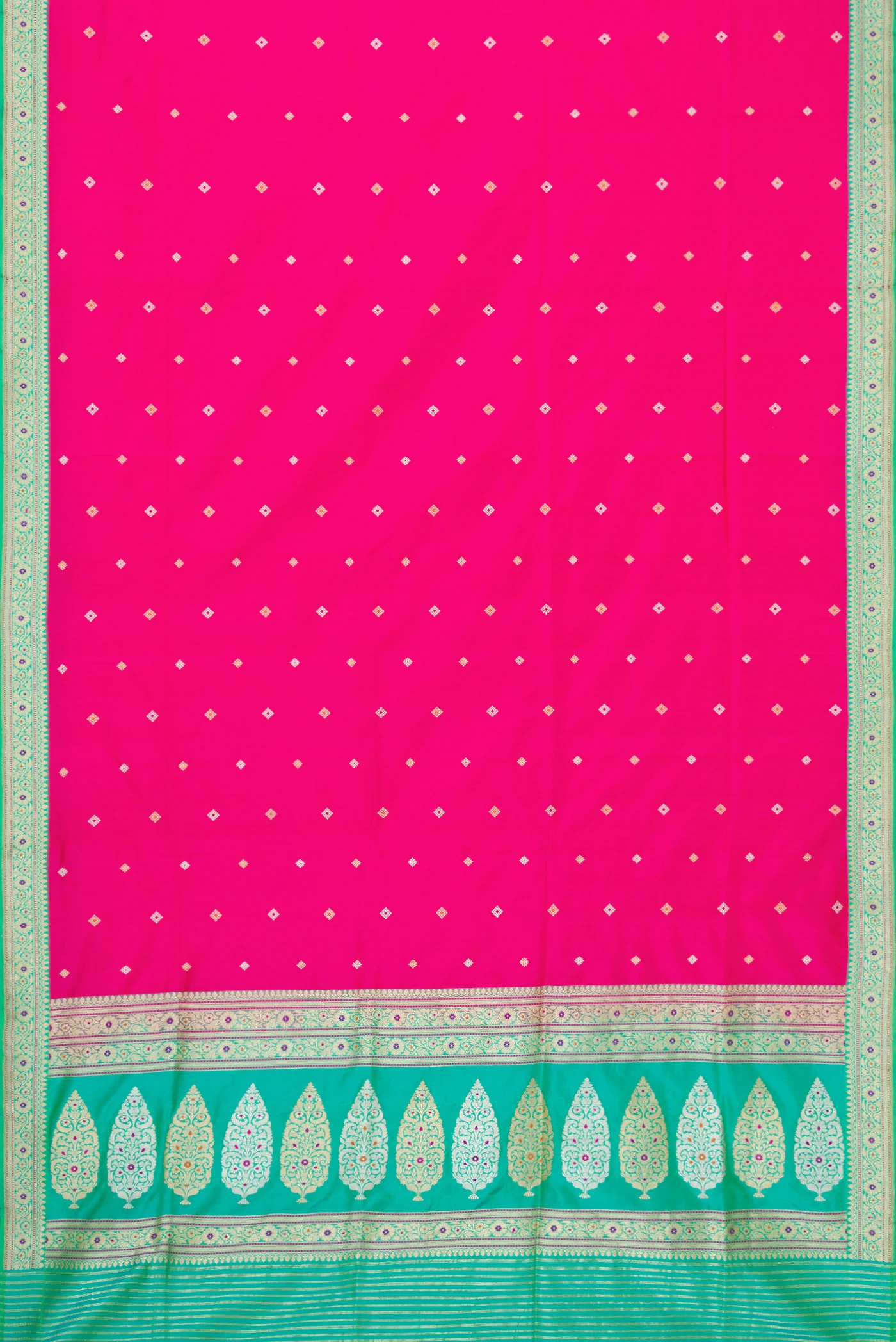 Pink Banarasi Silk Saree - Image 6