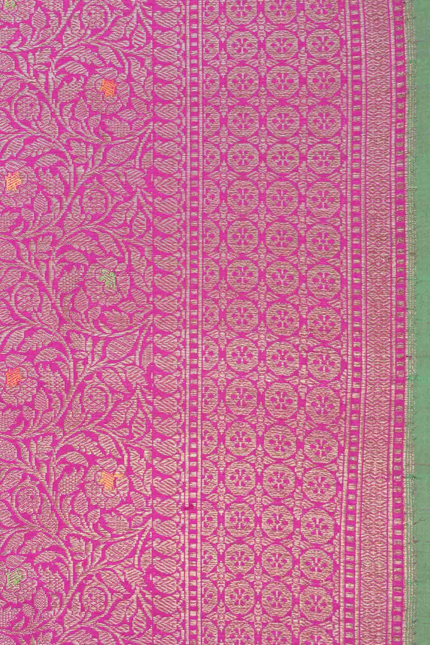 Pink Dual Tone Banarasi Silk Saree - Image 5