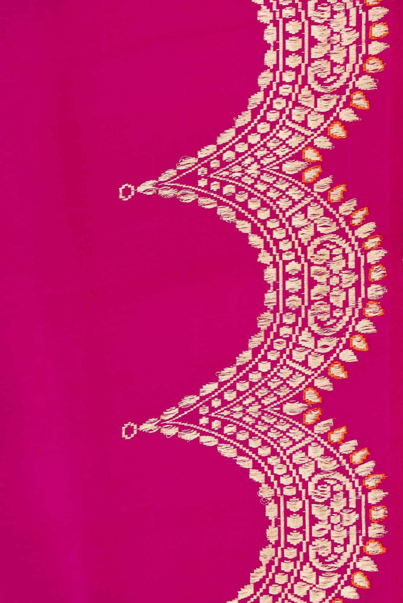 Pink Dual Tone Banarasi Silk Saree - Image 5