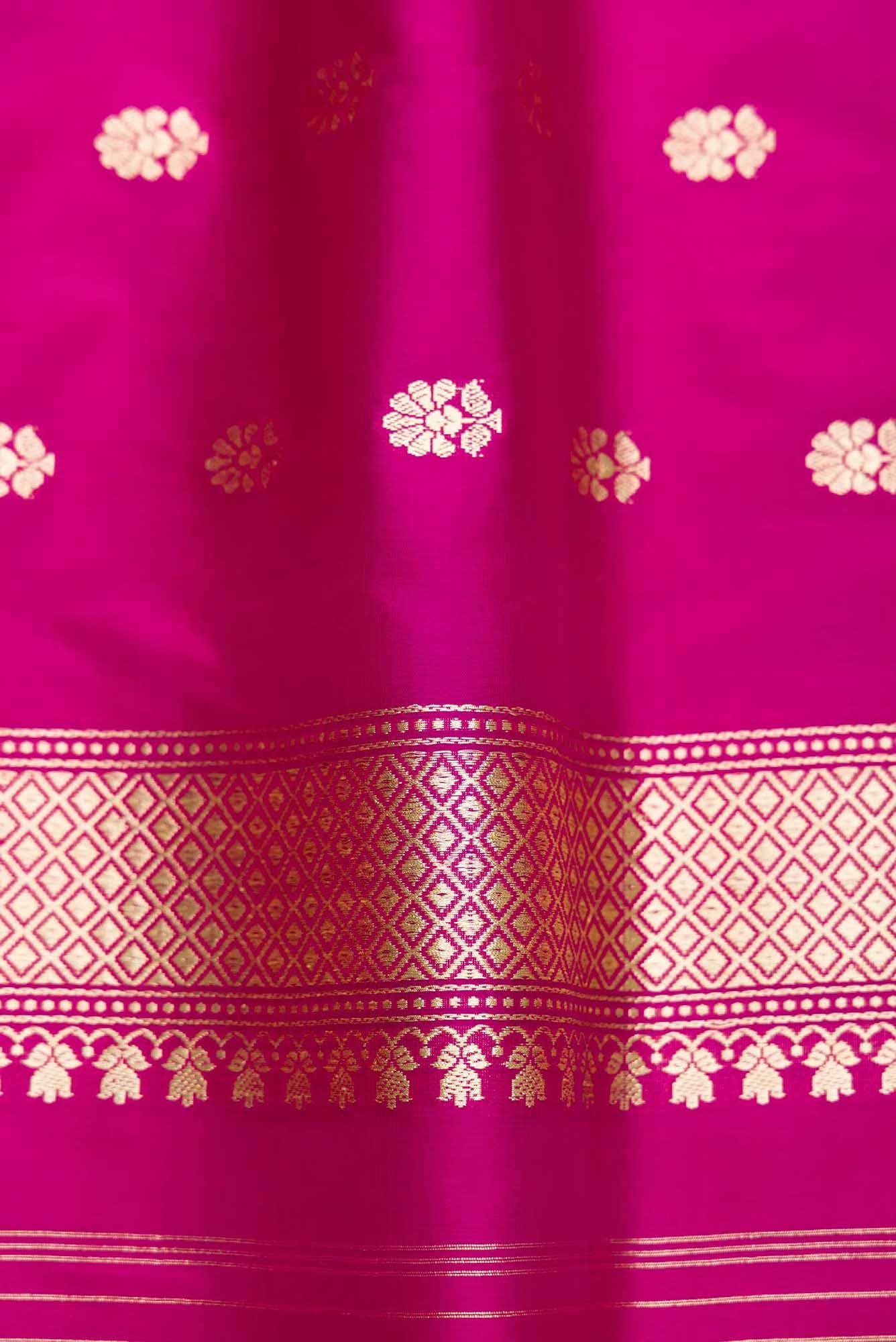 Pink Dual Tone Banarasi Silk Saree - Image 6