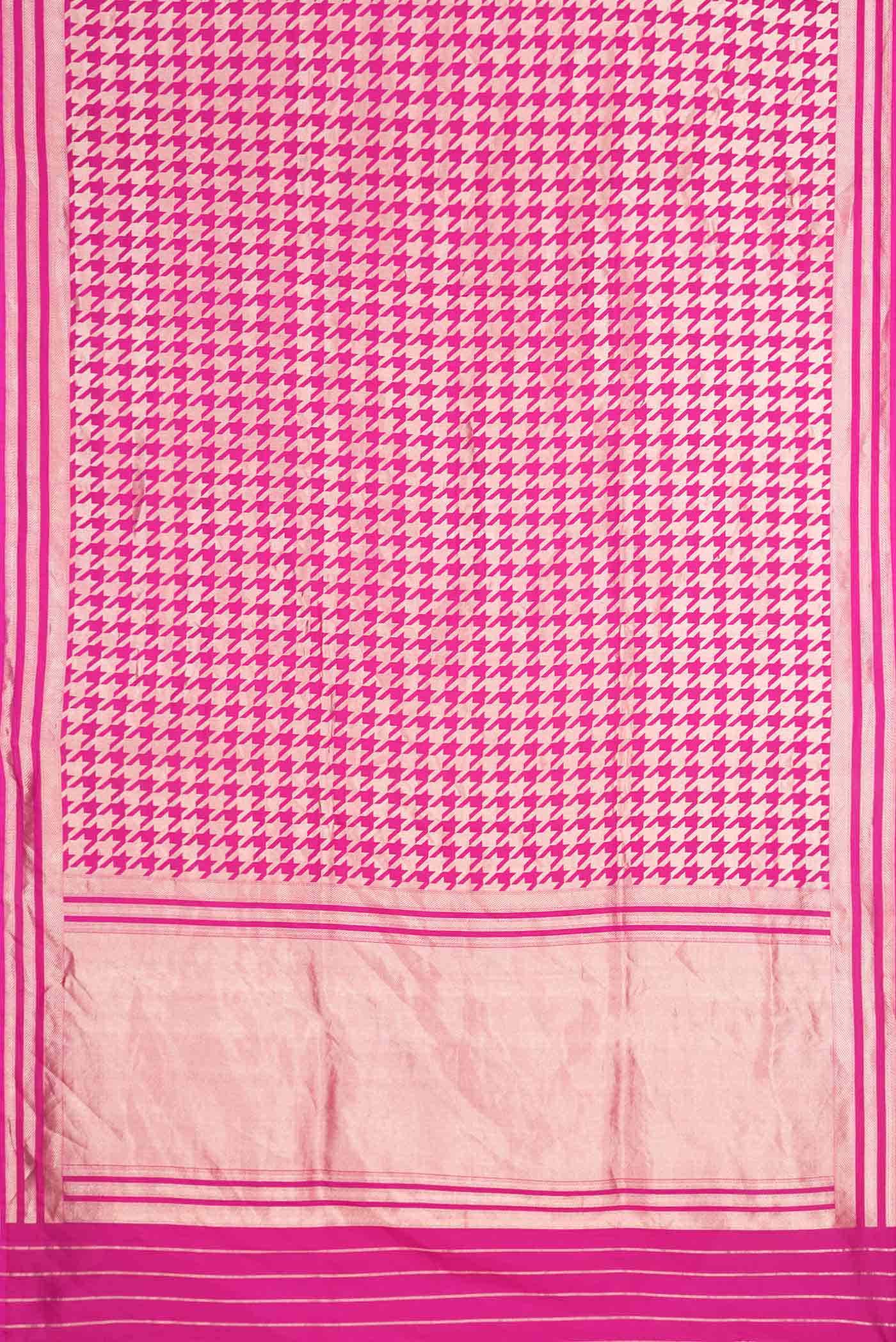 Pink Dual Tone Banarasi Silk Saree - Image 4