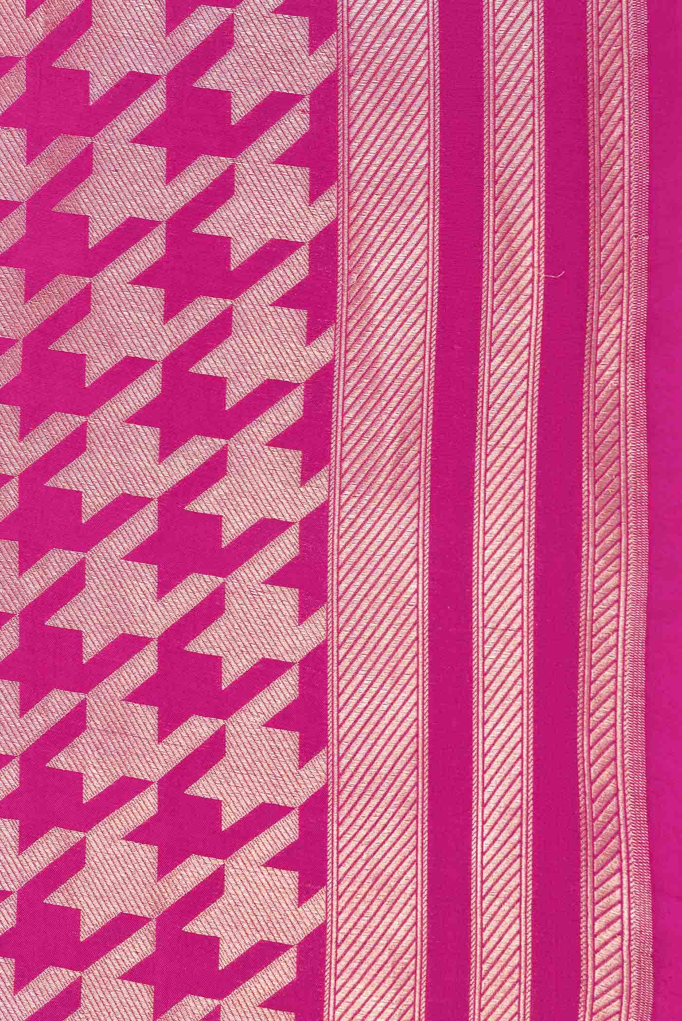 Pink Dual Tone Banarasi Silk Saree - Image 5