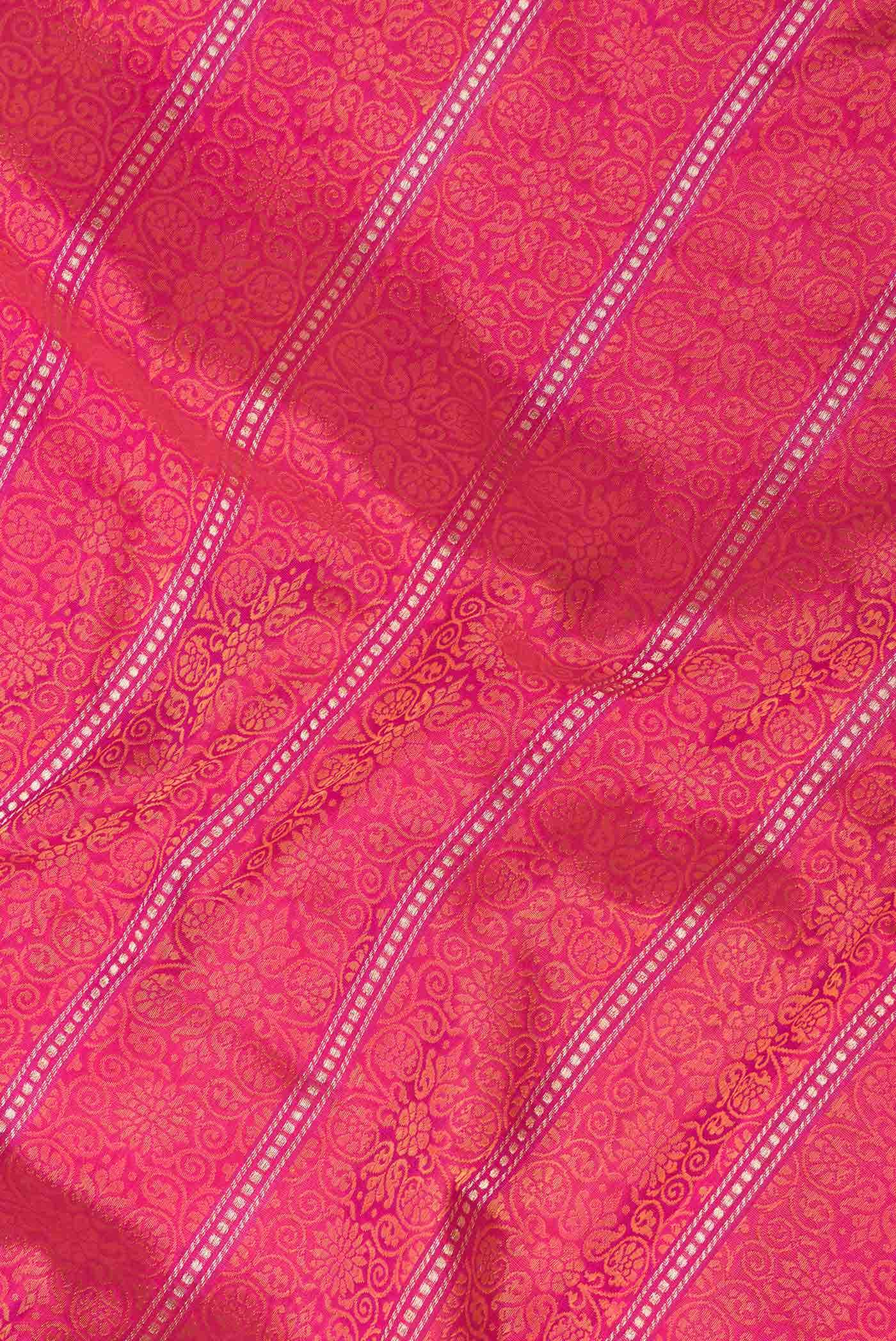 Pink Dual Tone Banarasi Silk Saree - Image 3