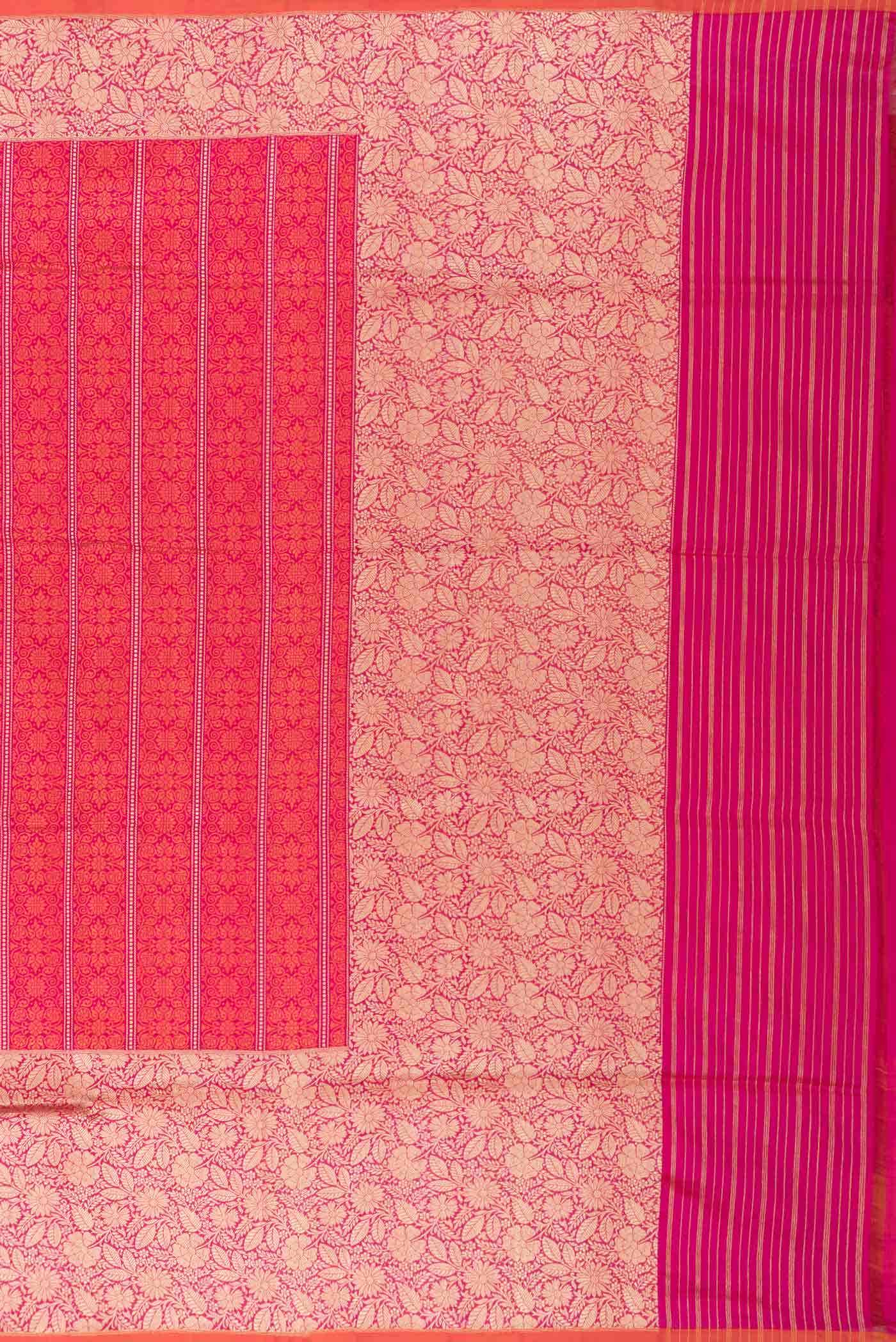 Pink Dual Tone Banarasi Silk Saree - Image 5