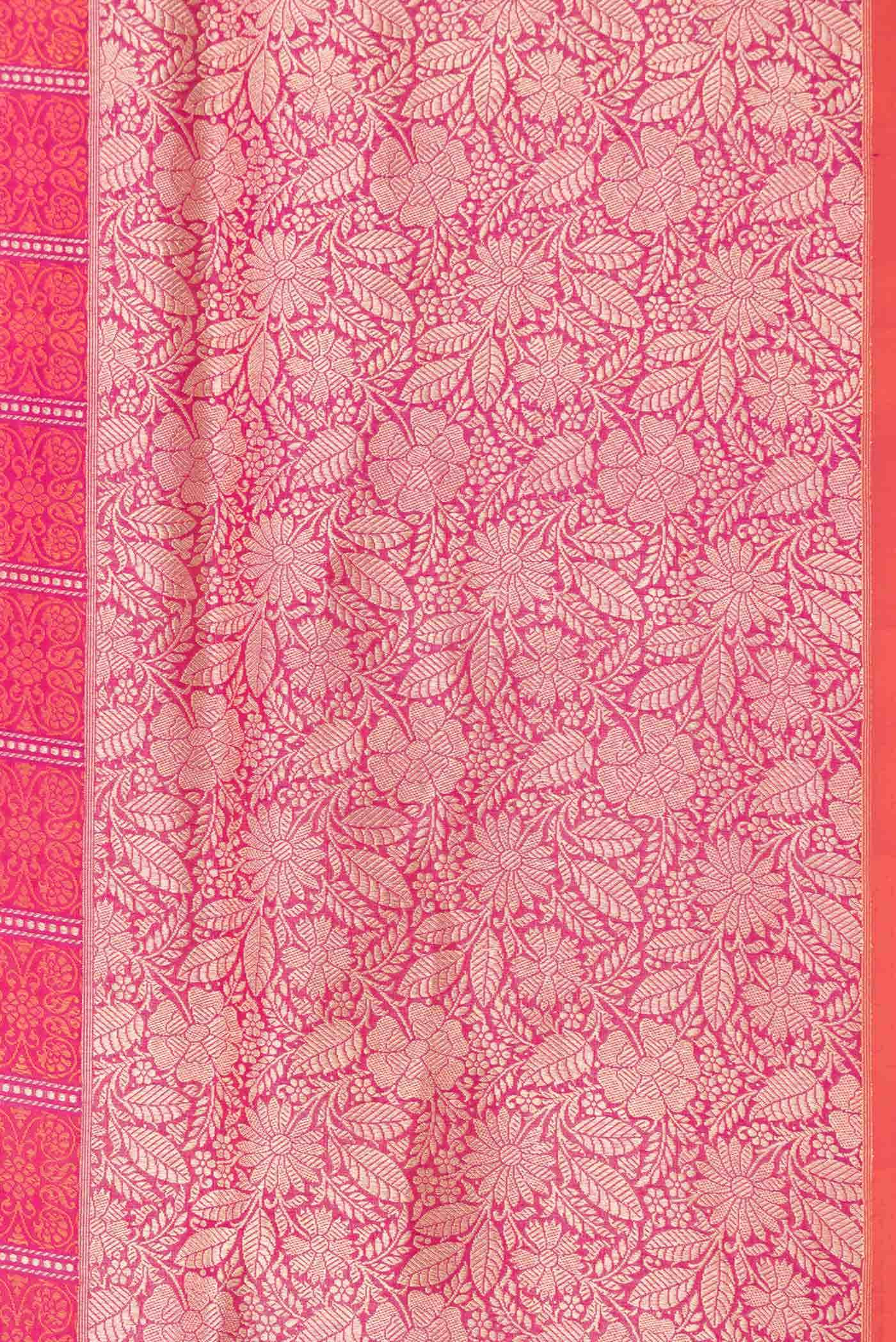 Pink Dual Tone Banarasi Silk Saree - Image 6