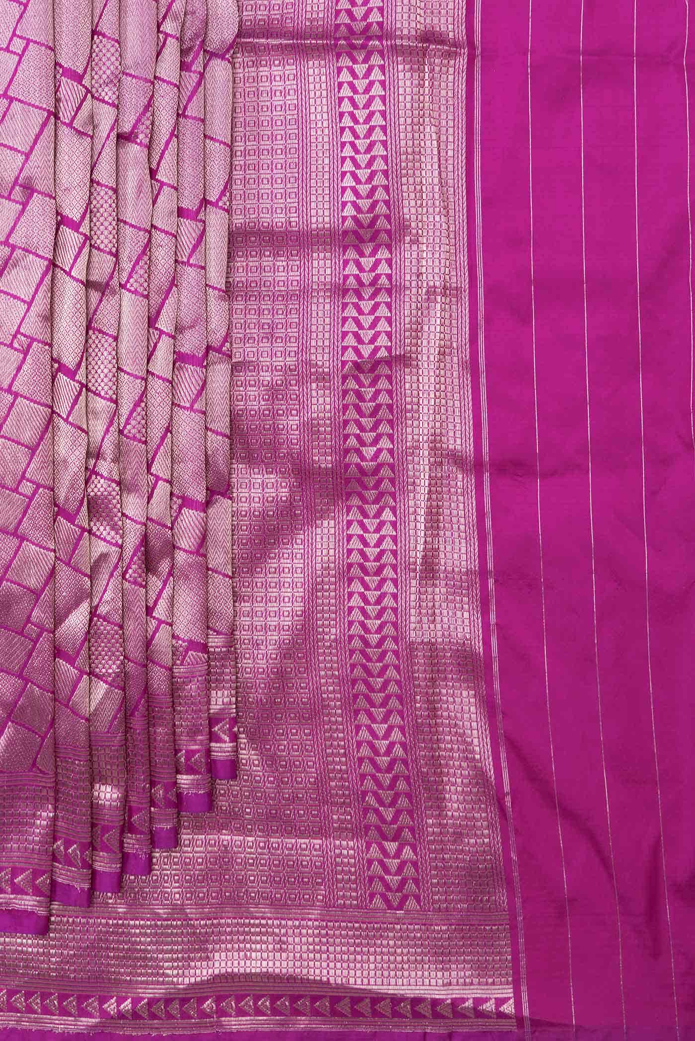 Pink Dual Tone Banarasi Silk Saree - Image 2