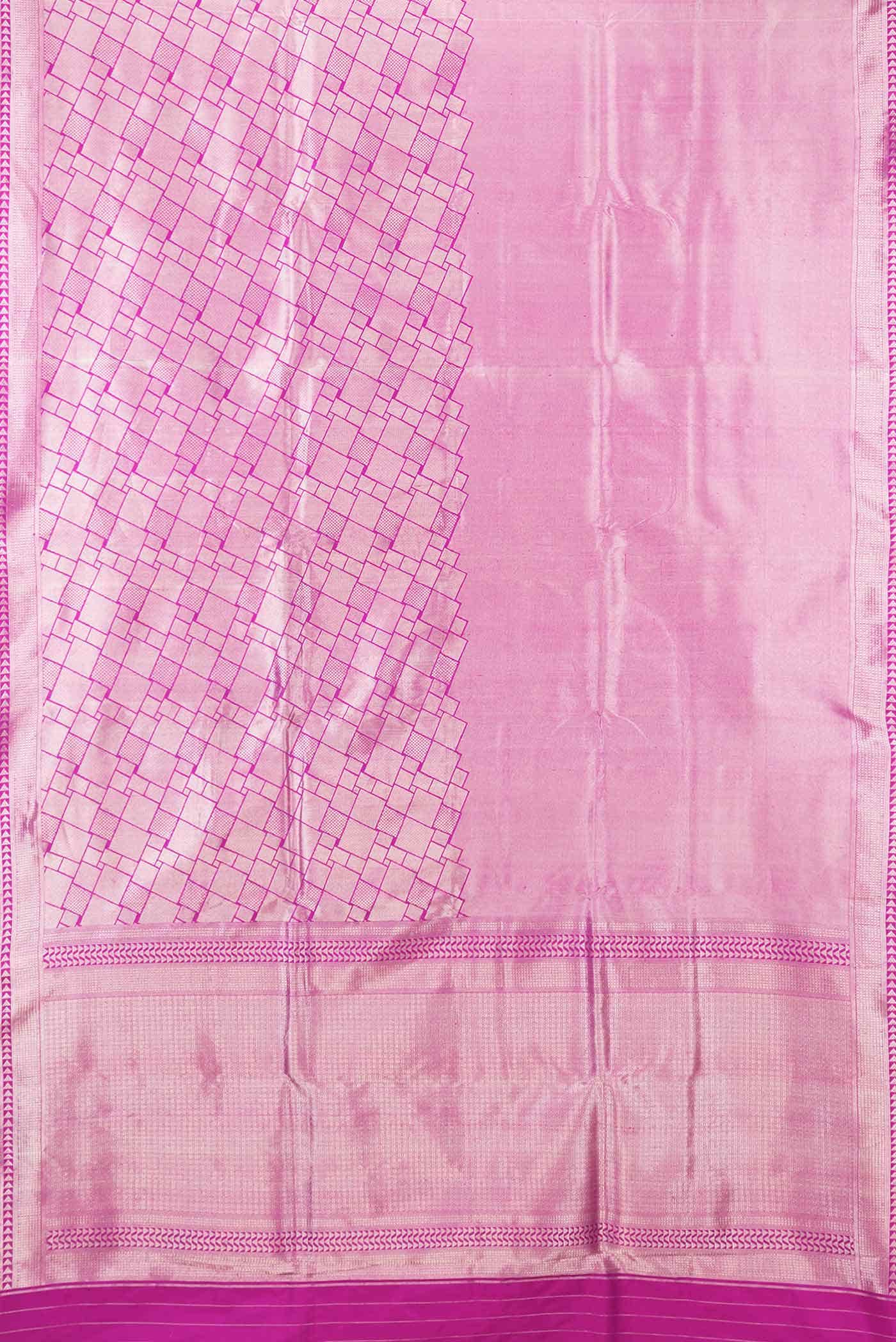 Pink Dual Tone Banarasi Silk Saree - Image 4
