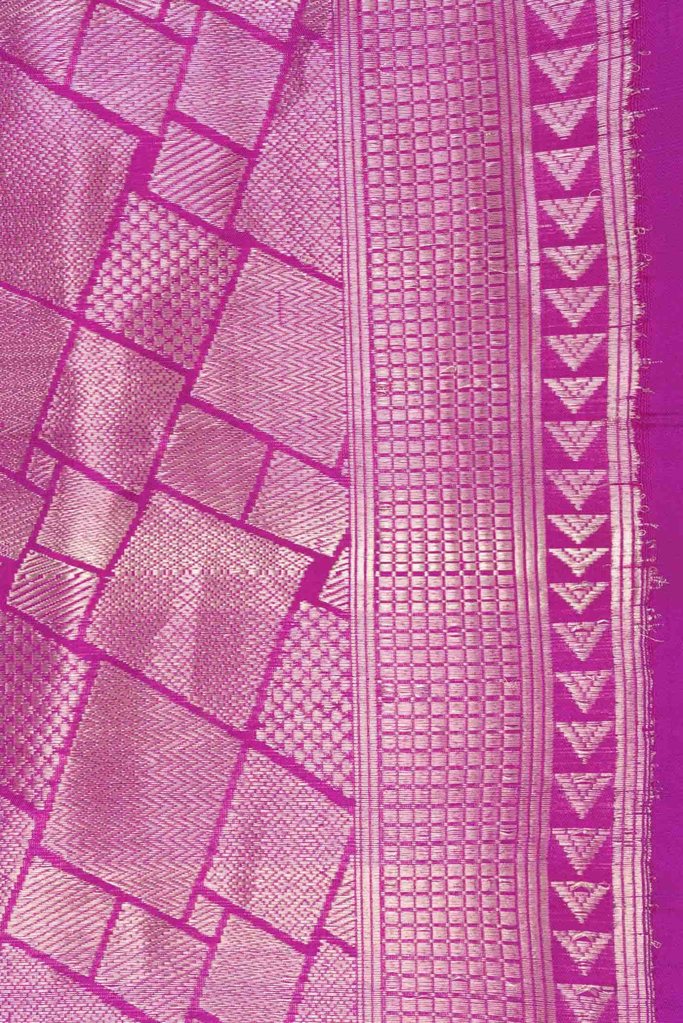 Pink Dual Tone Banarasi Silk Saree - Image 5