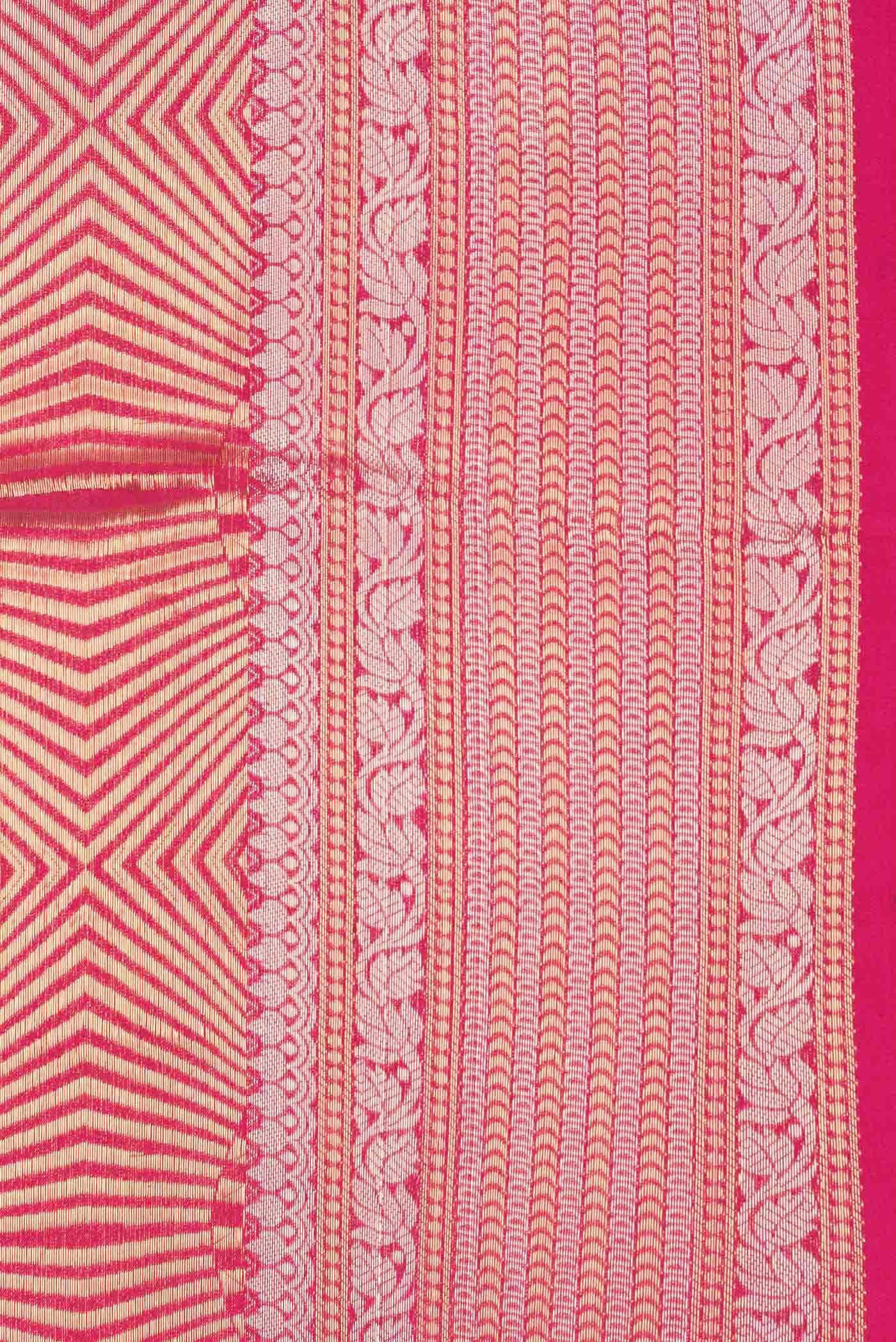 Pink Dual Tone Banarasi Silk Saree - Image 3