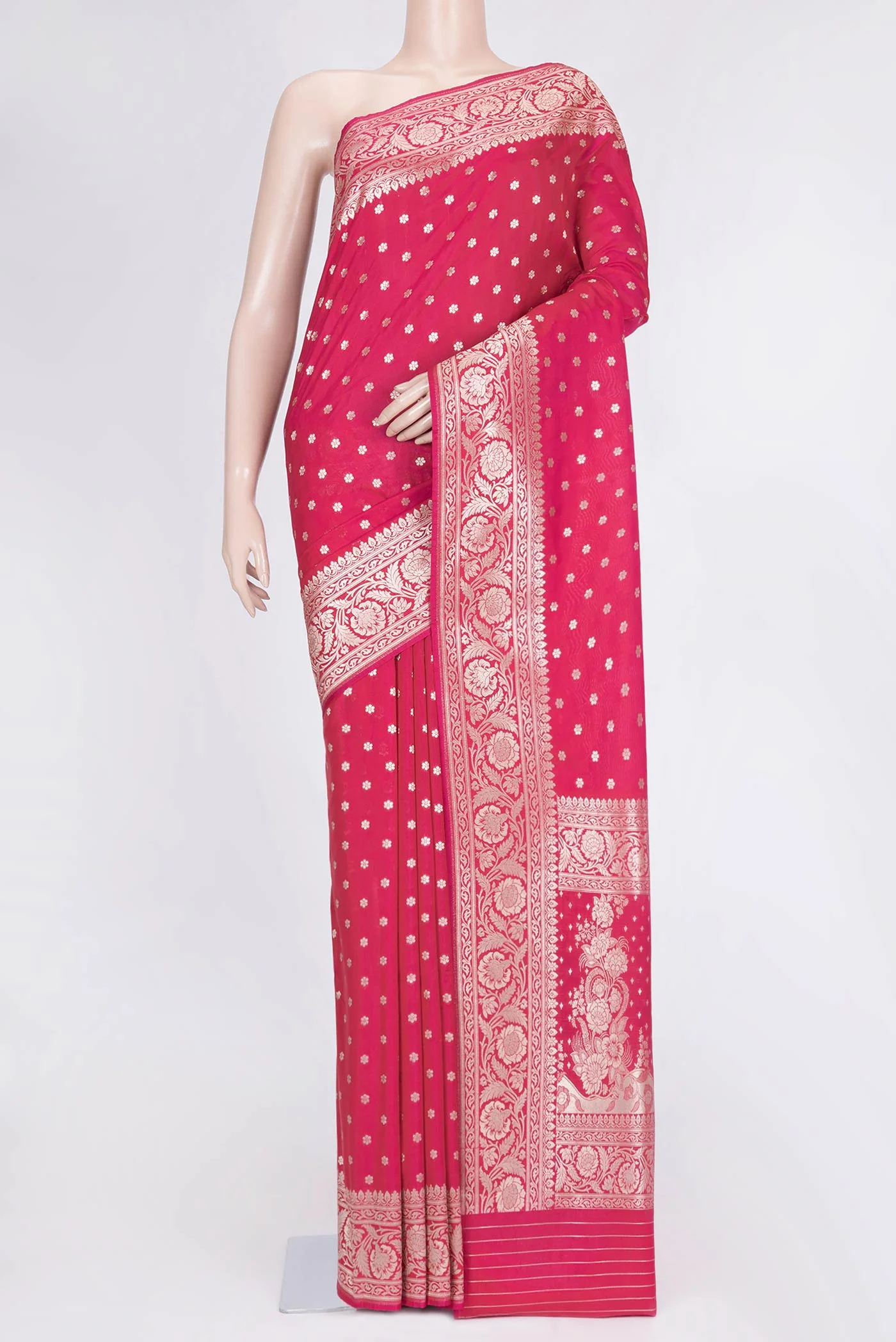 Pink Blended Banarasi Silk Saree