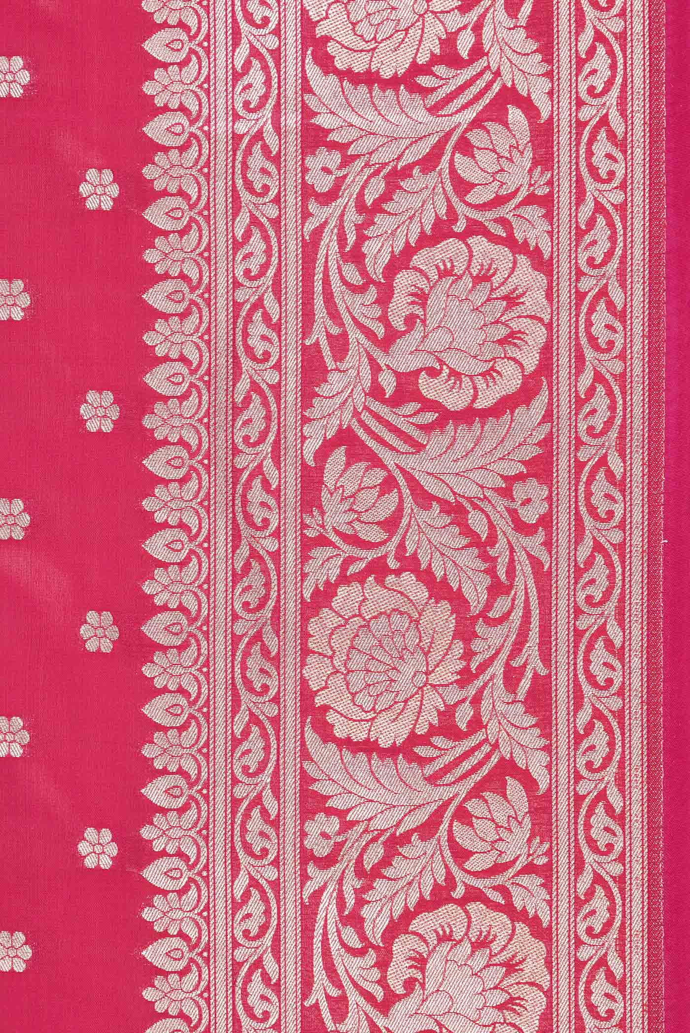Pink Blended Banarasi Silk Saree - Image 3
