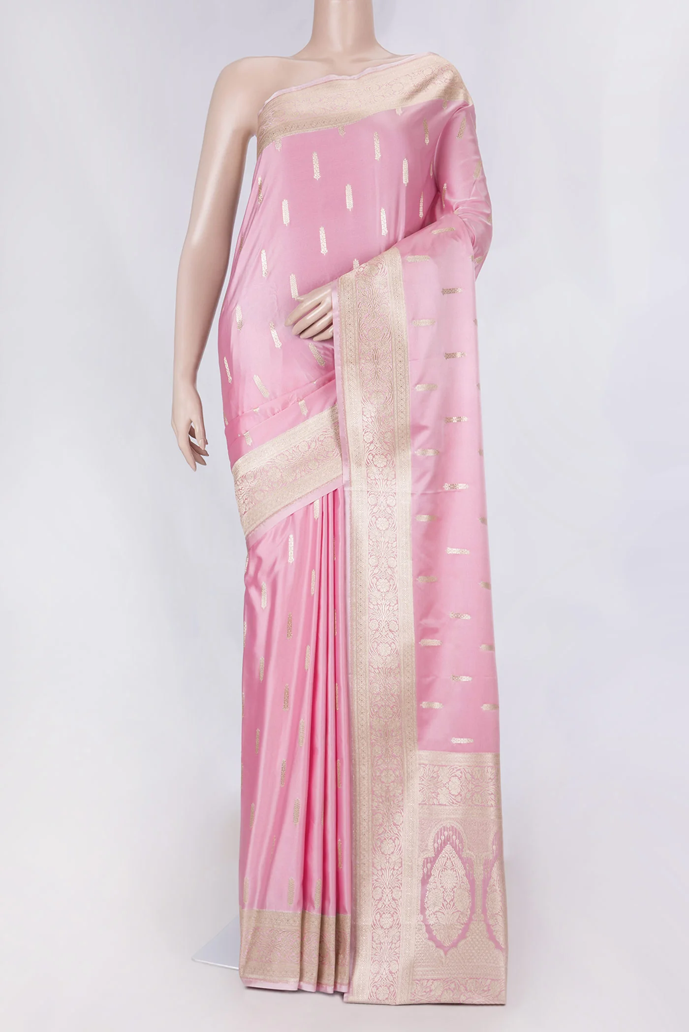 Pink Dual Tone Blended Banarasi Silk Saree