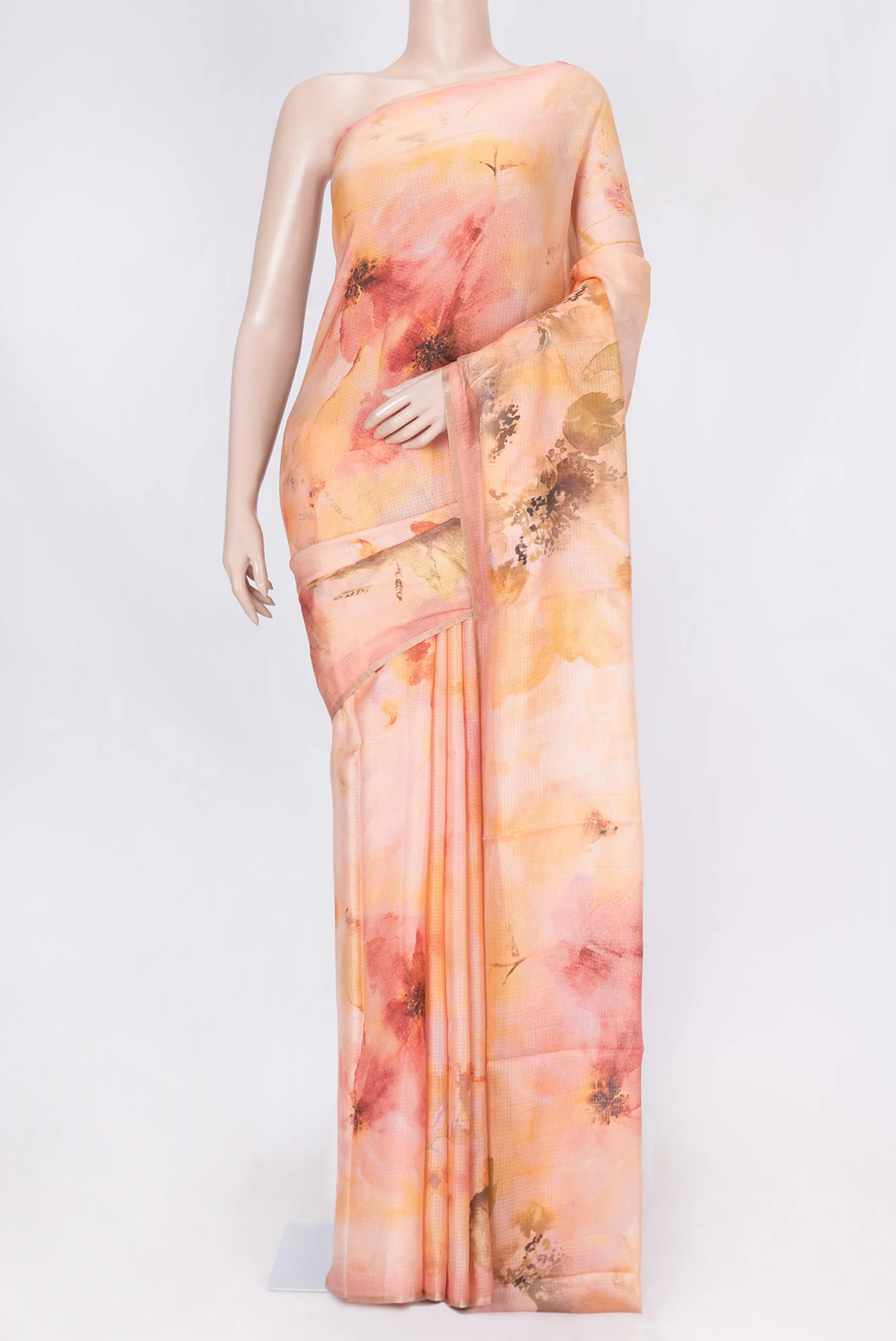 Peach Kota Silk Saree