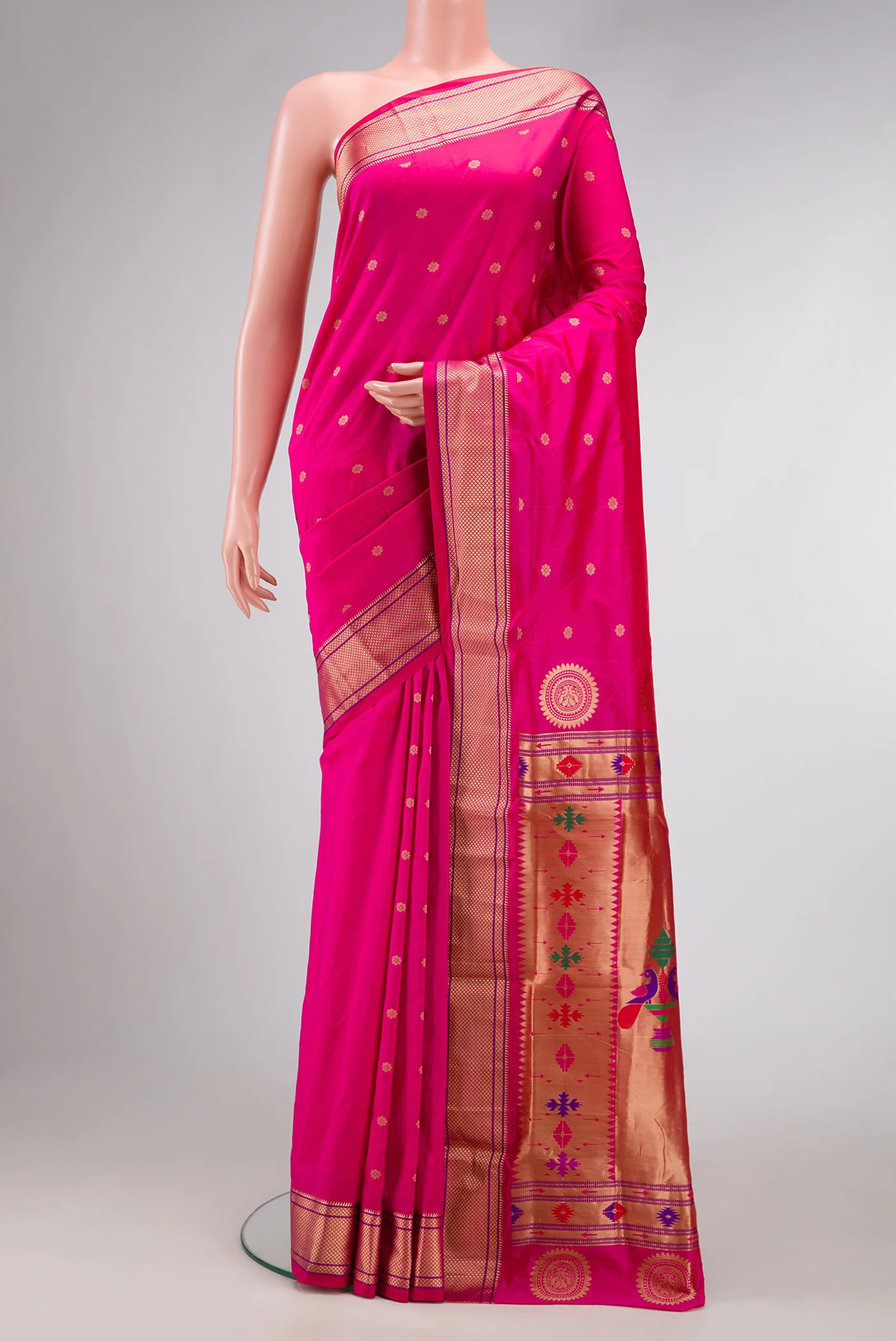 Pink Blended Paithani Silk Saree