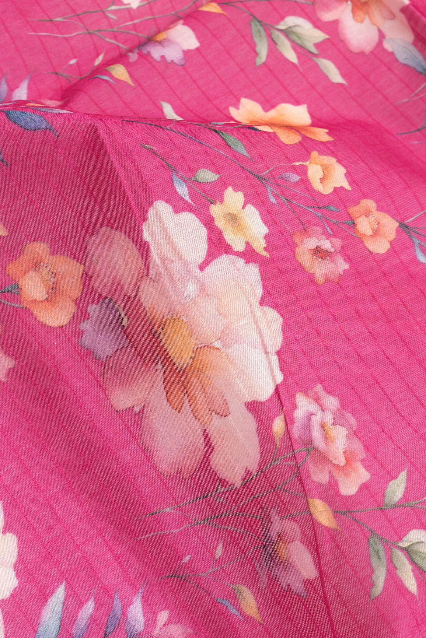 Pink Chanderi Silk Cotton Saree - Image 2