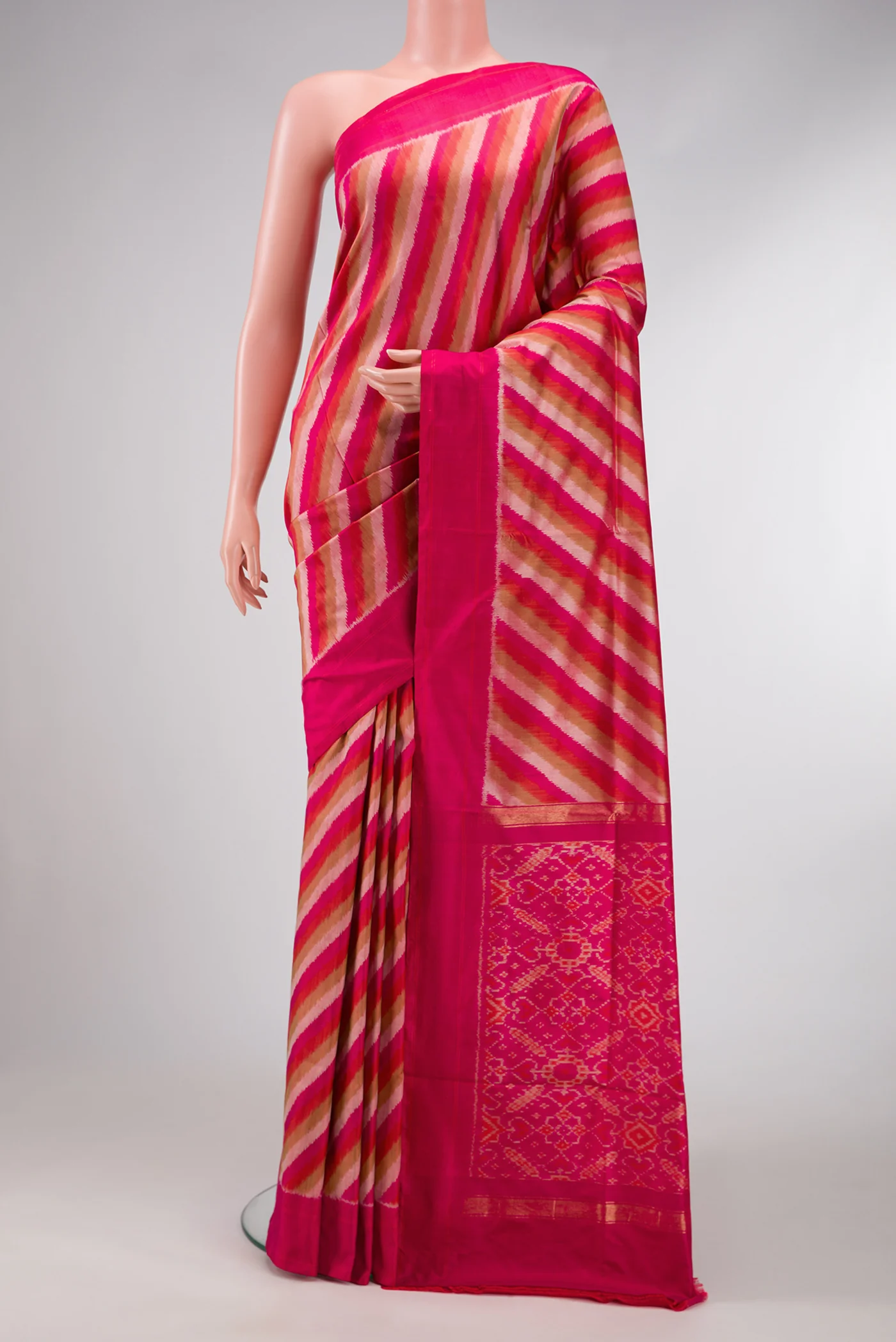 Pink Pochampally Silk Saree