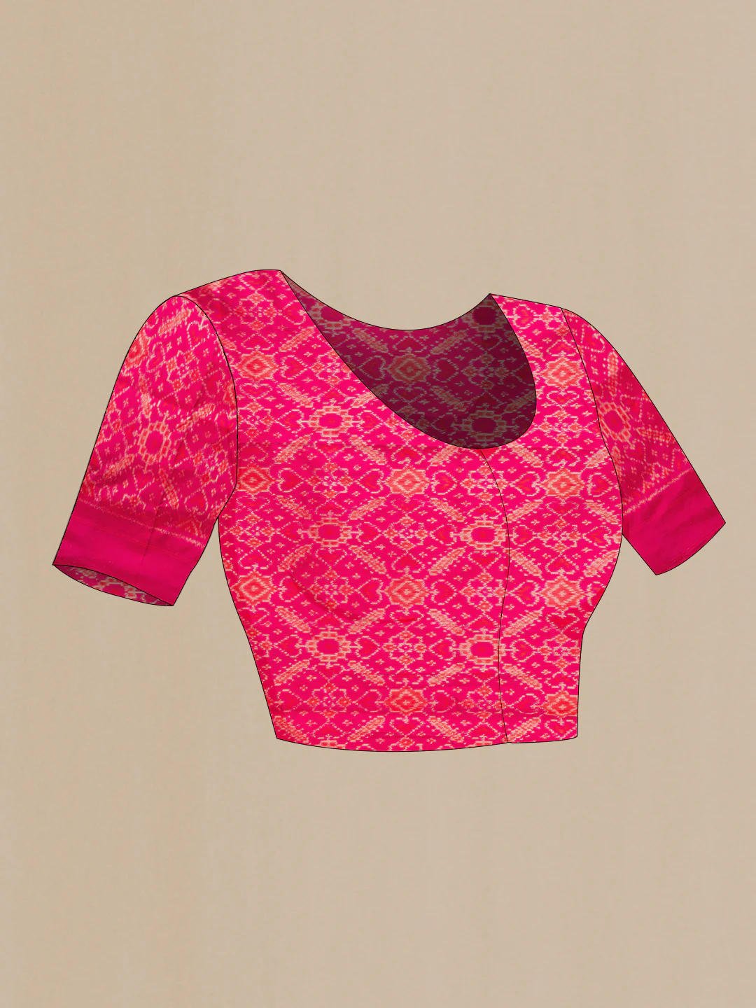 Pink Pochampally Silk Saree - Image 5