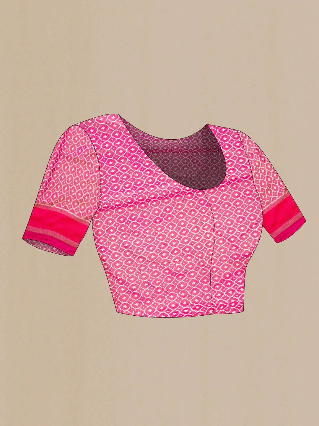 Pink Pochampally Silk Saree - Image 5