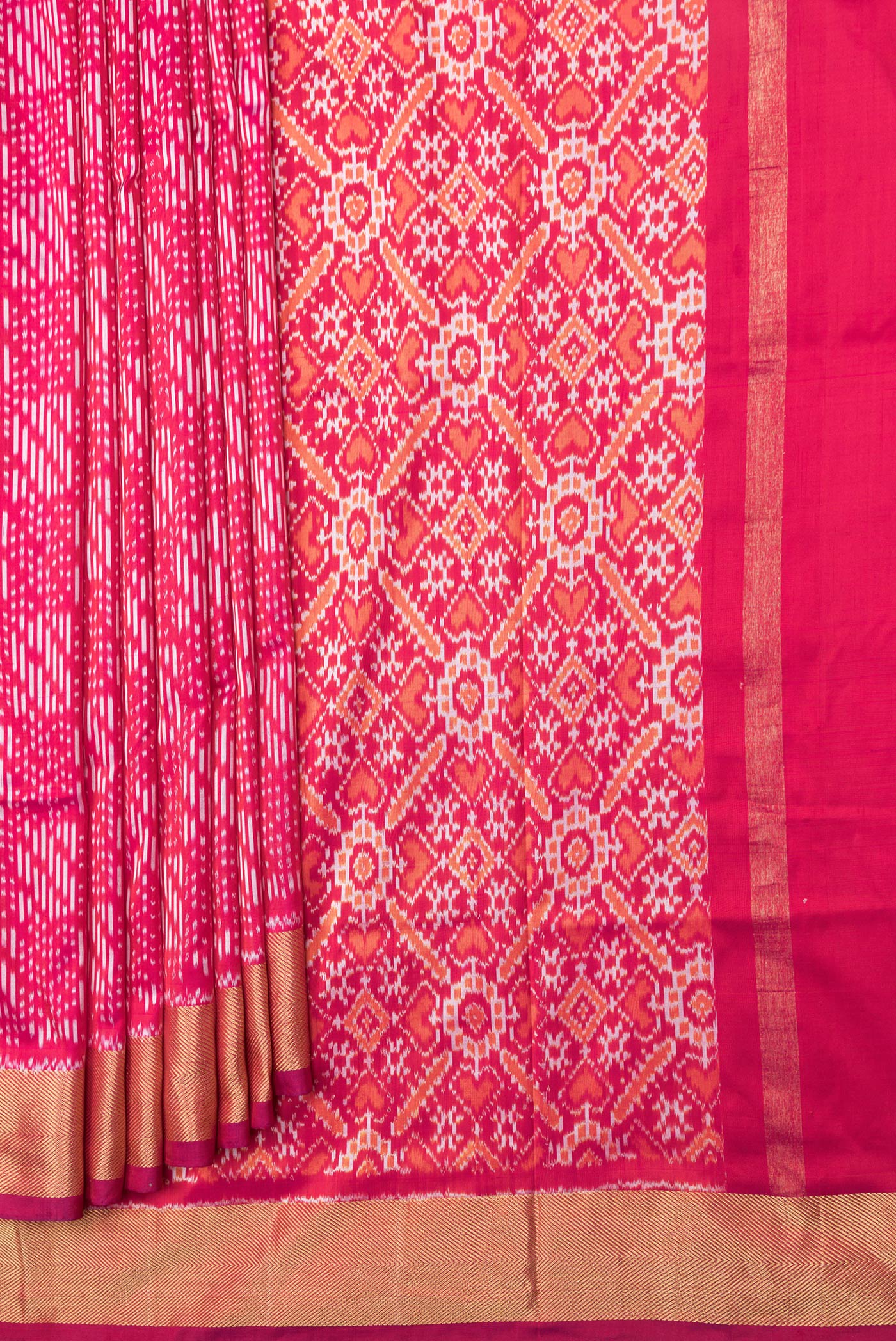 Pink Pochampally Silk Saree - Image 4