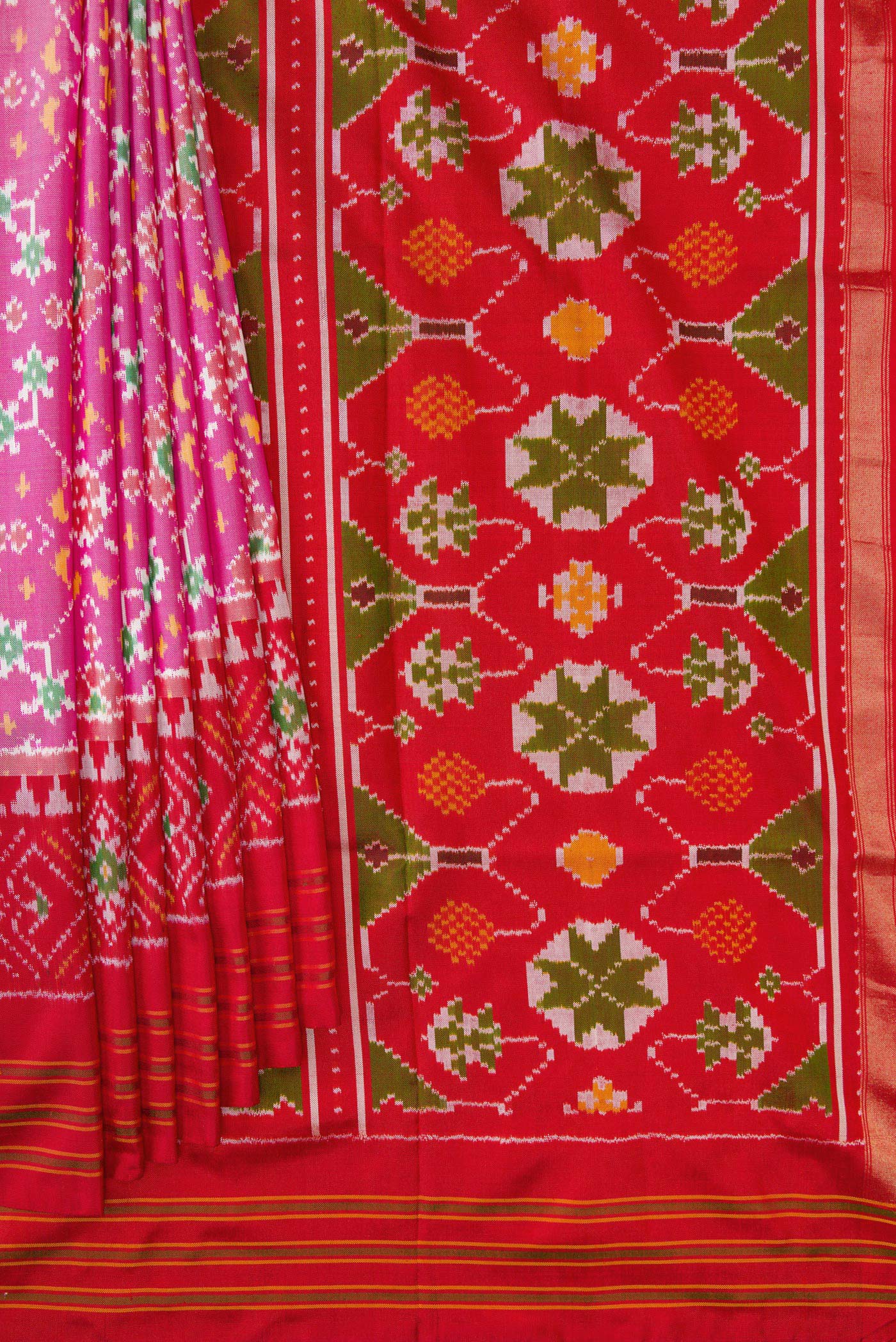 Pink Pochampally Silk Saree - Image 4