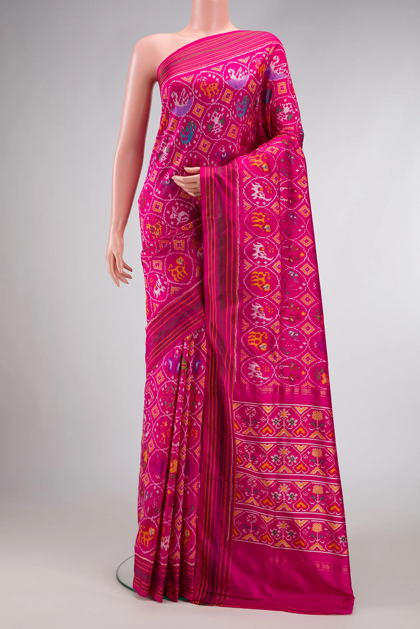 Pink Double Ikat Saree