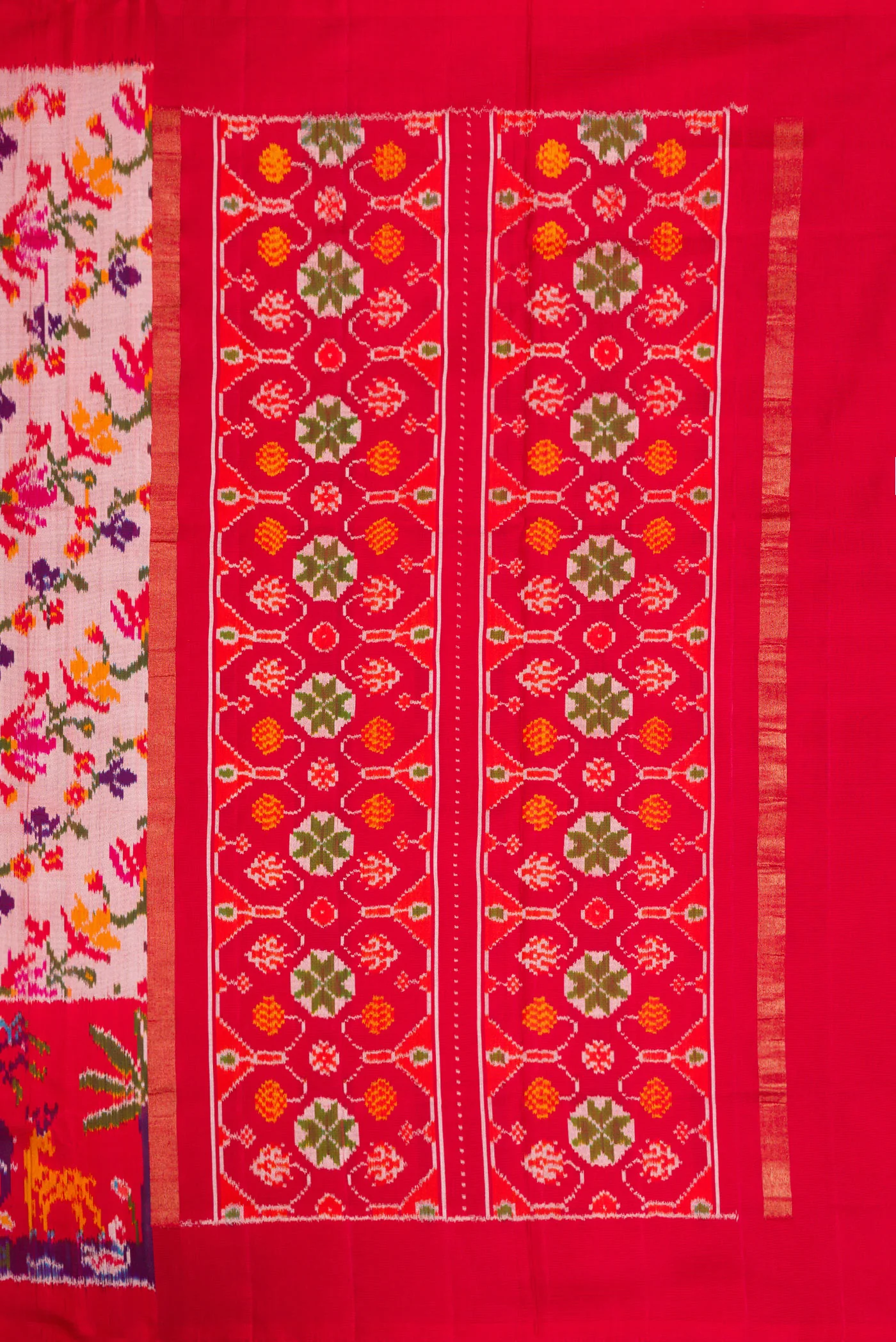 Rose pink Double Ikat Saree - Image 7