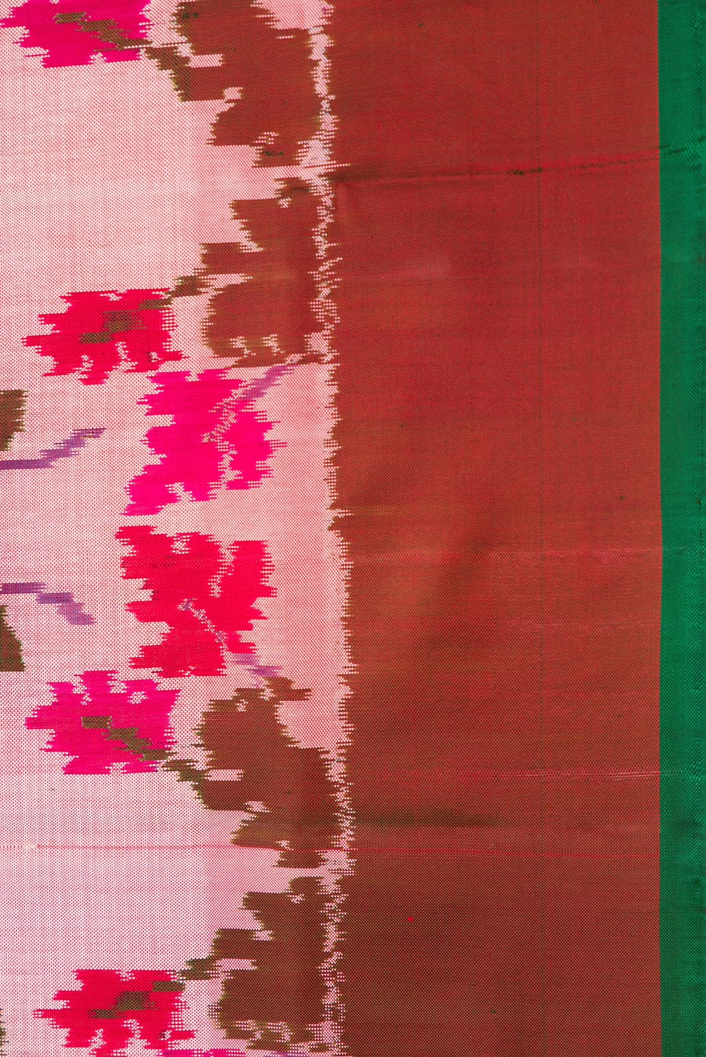 Rose pink Double Ikat Saree - Image 3