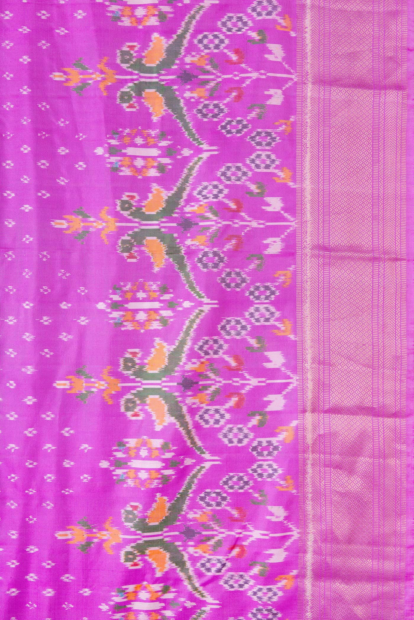 Lavender Double Ikat Saree - Image 3