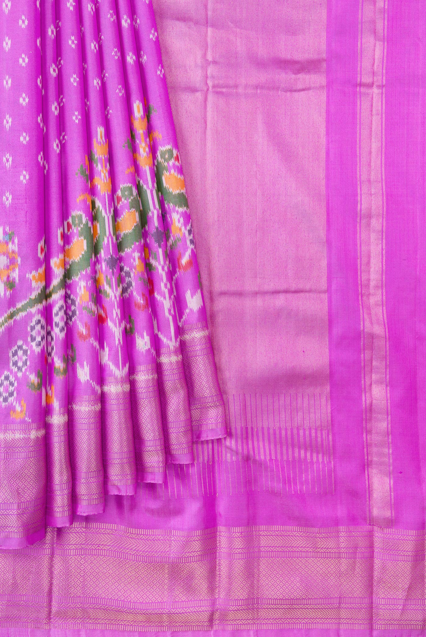 Lavender Double Ikat Saree - Image 4
