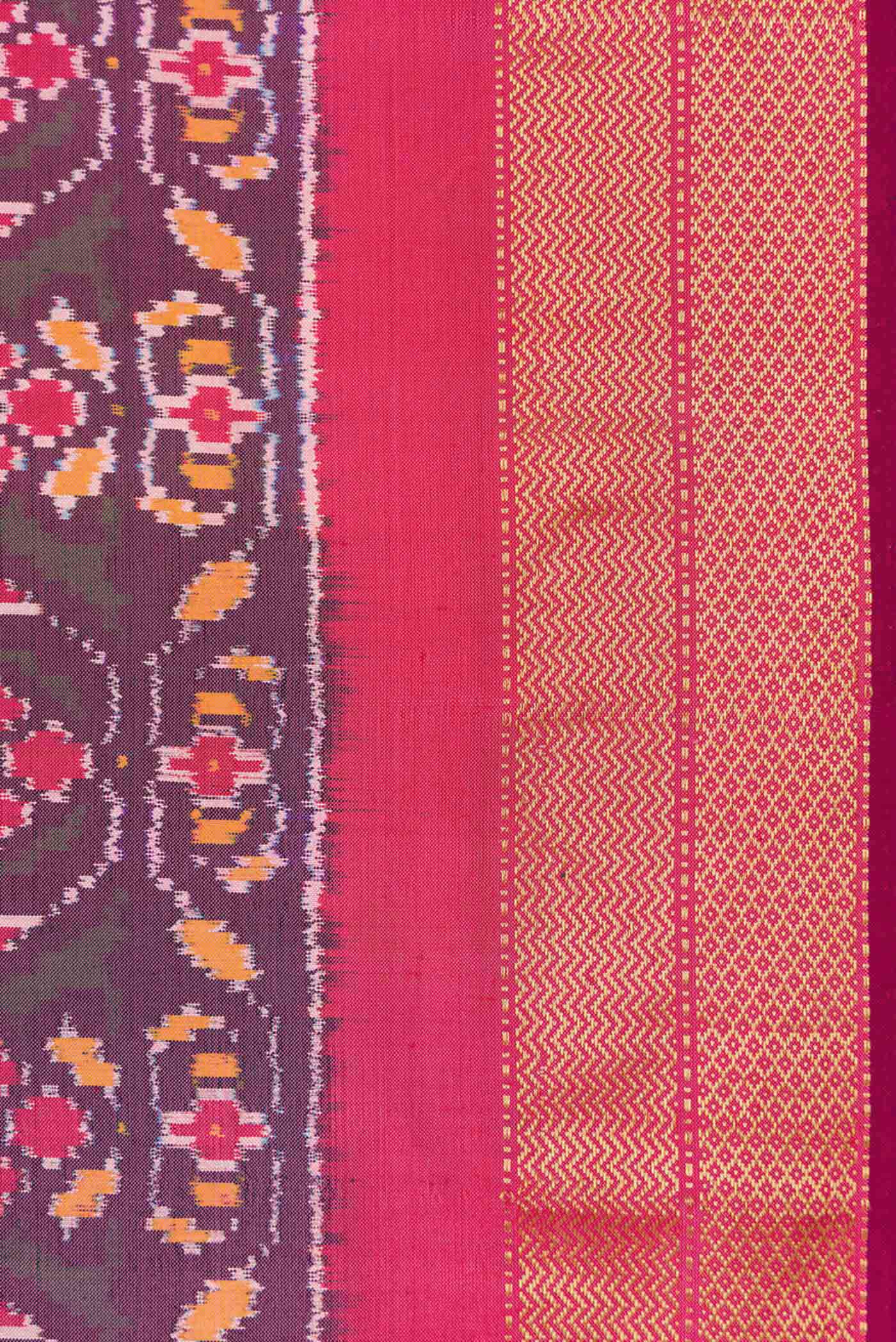 Purple Pochampally Silk Saree - Image 3