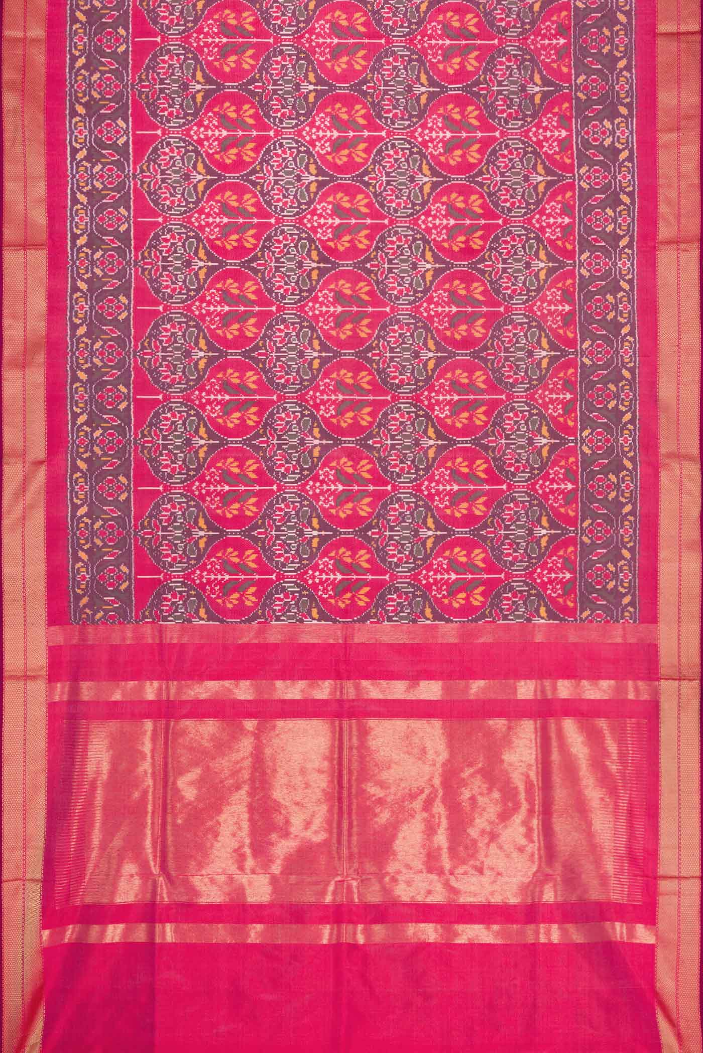 Purple Pochampally Silk Saree - Image 6