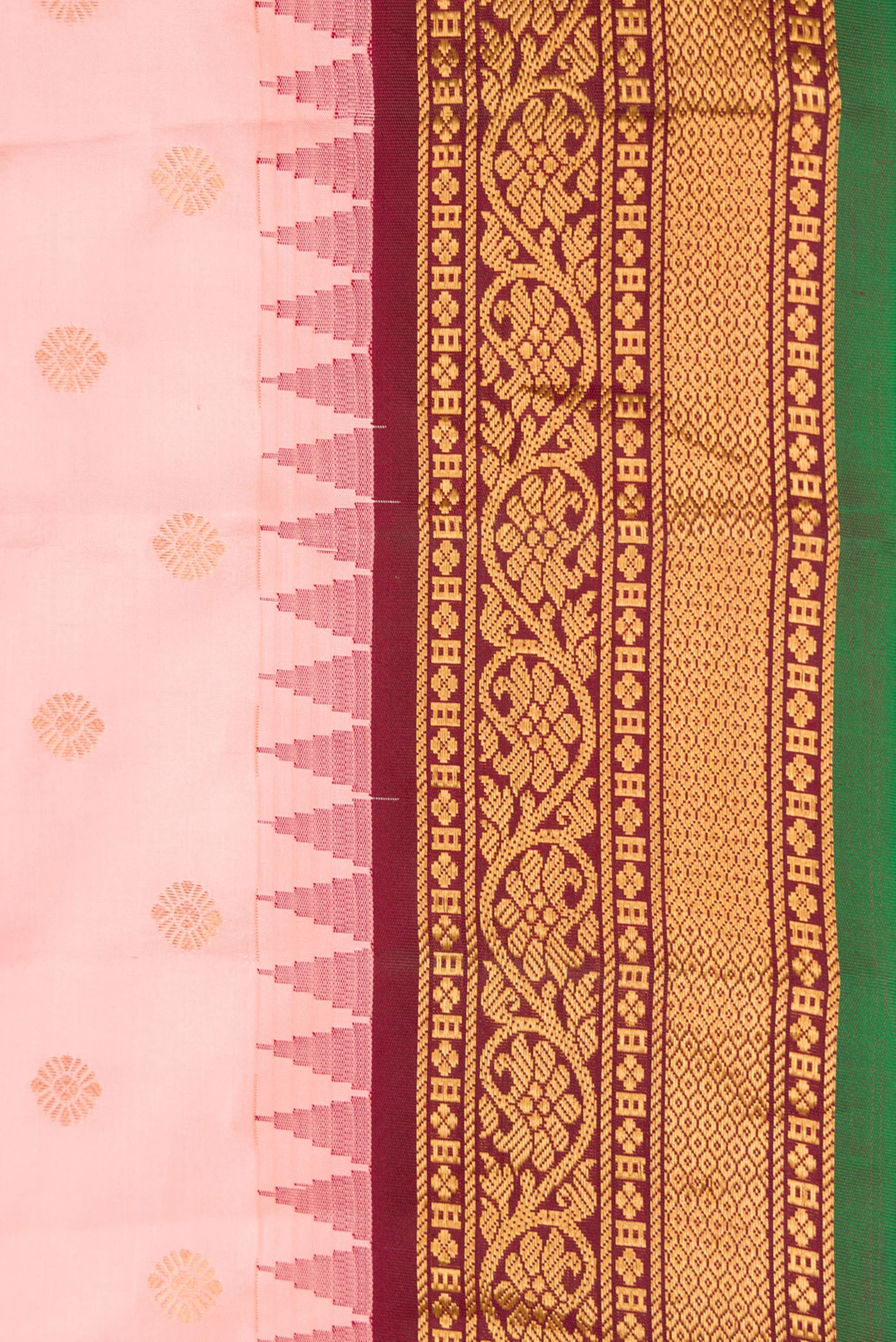 Pink Gadwal Silk Saree - Image 3