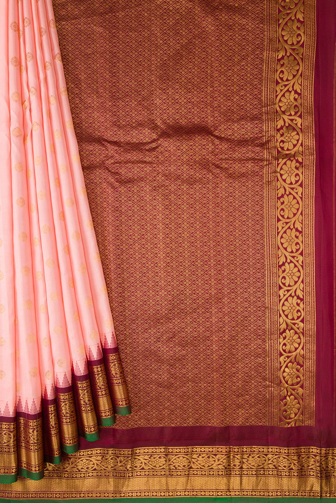 Pink Gadwal Silk Saree - Image 4