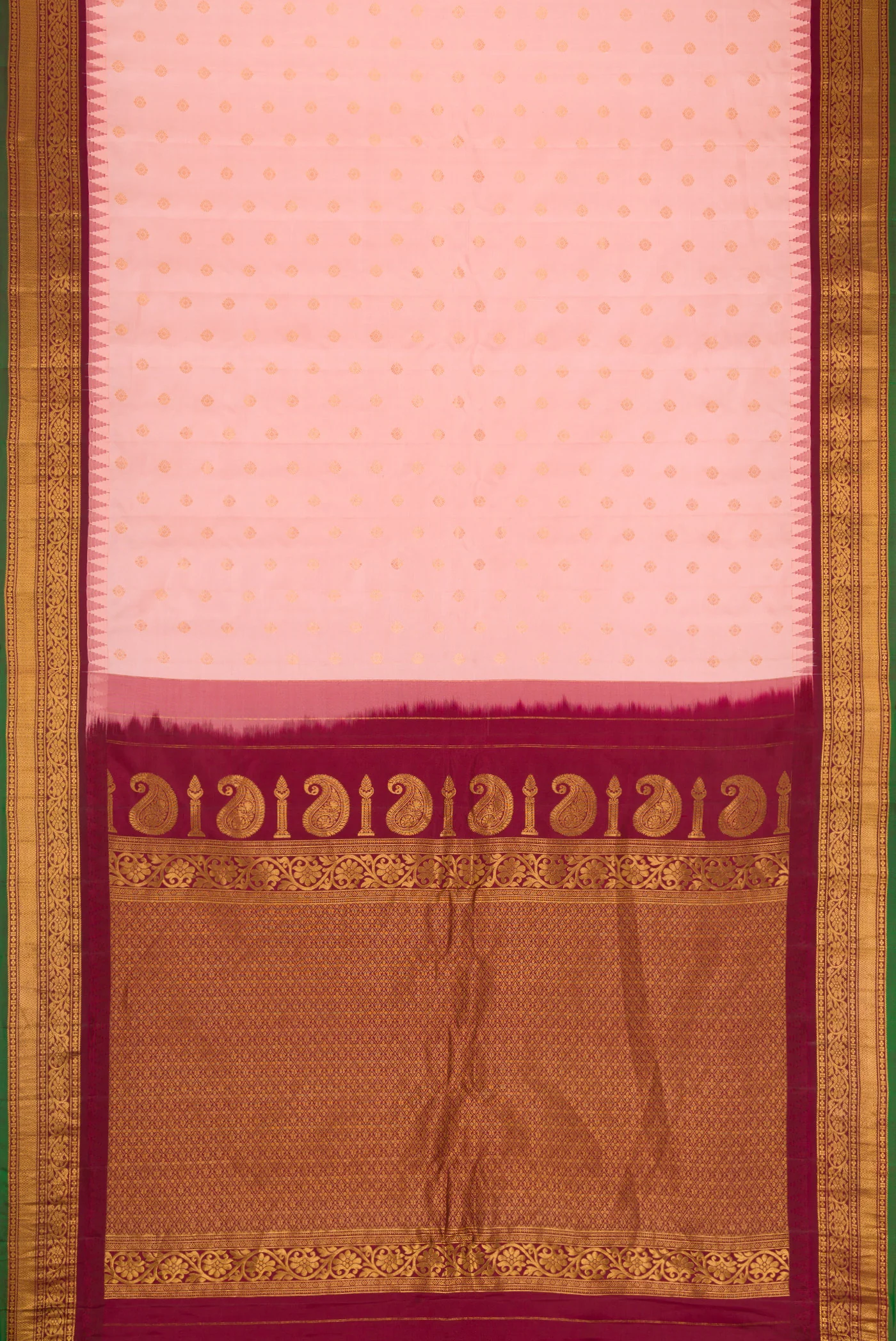 Pink Gadwal Silk Saree - Image 6