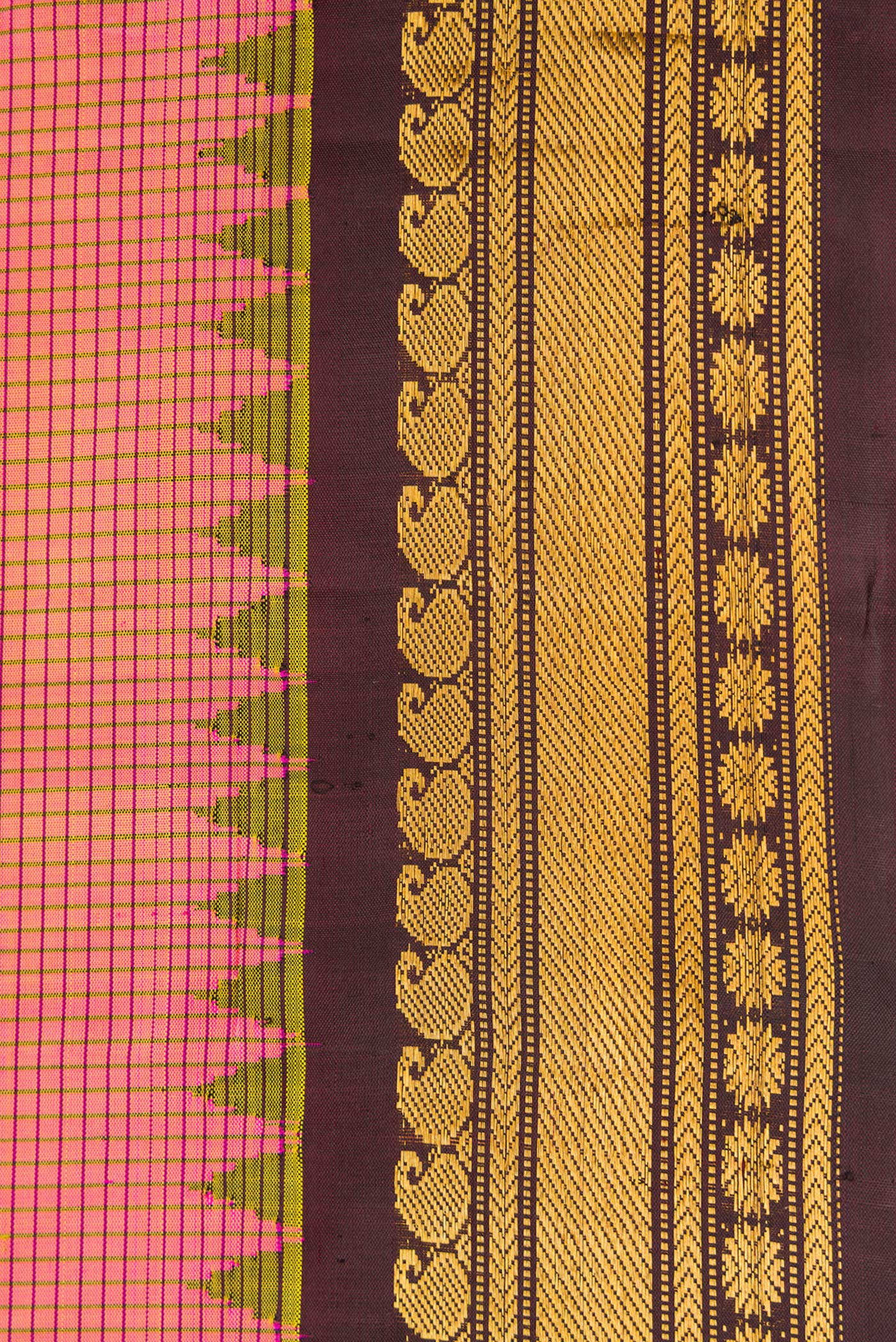 Pink Dual Tone Gadwal Silk Saree - Image 3