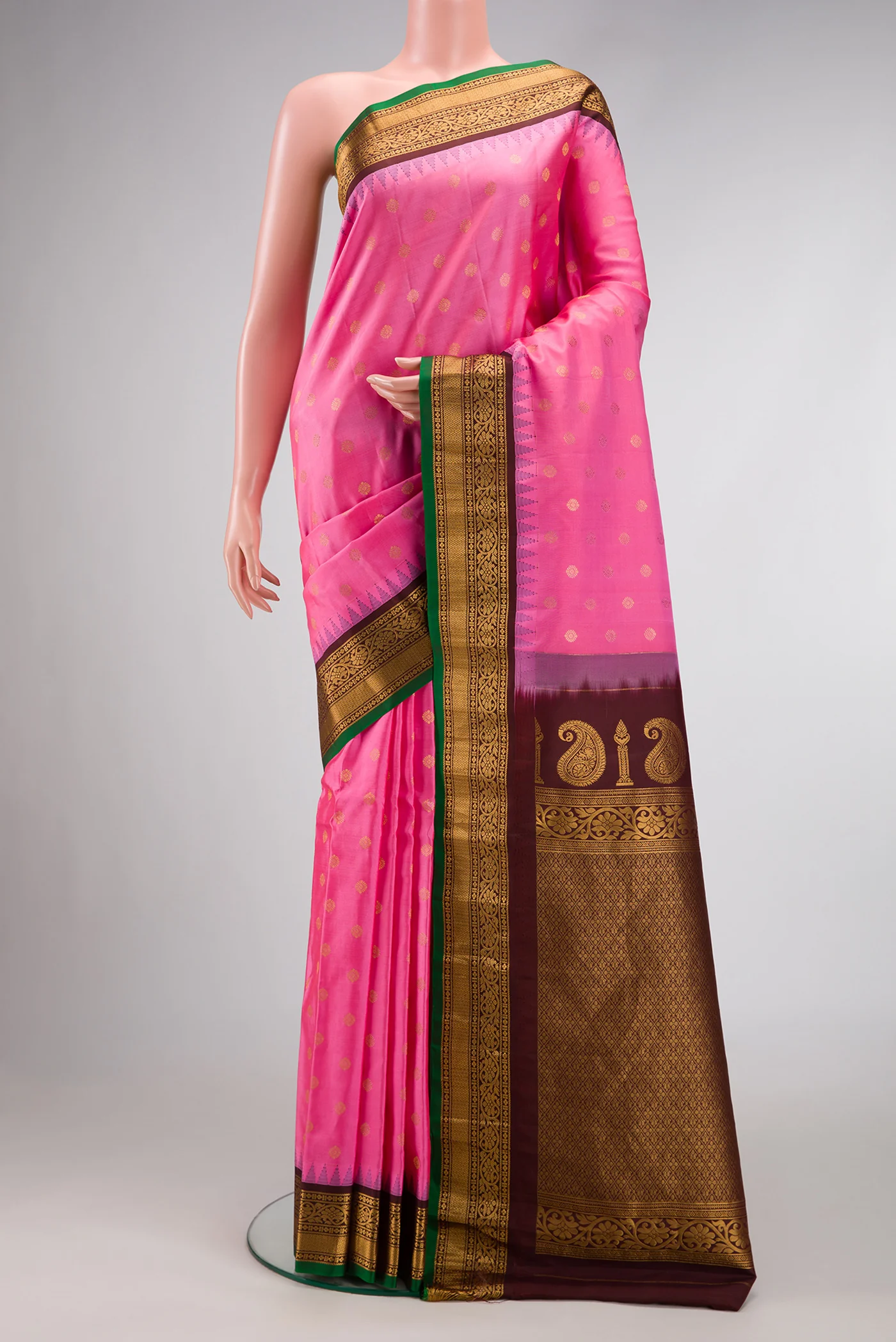 Pink Gadwal Silk Saree